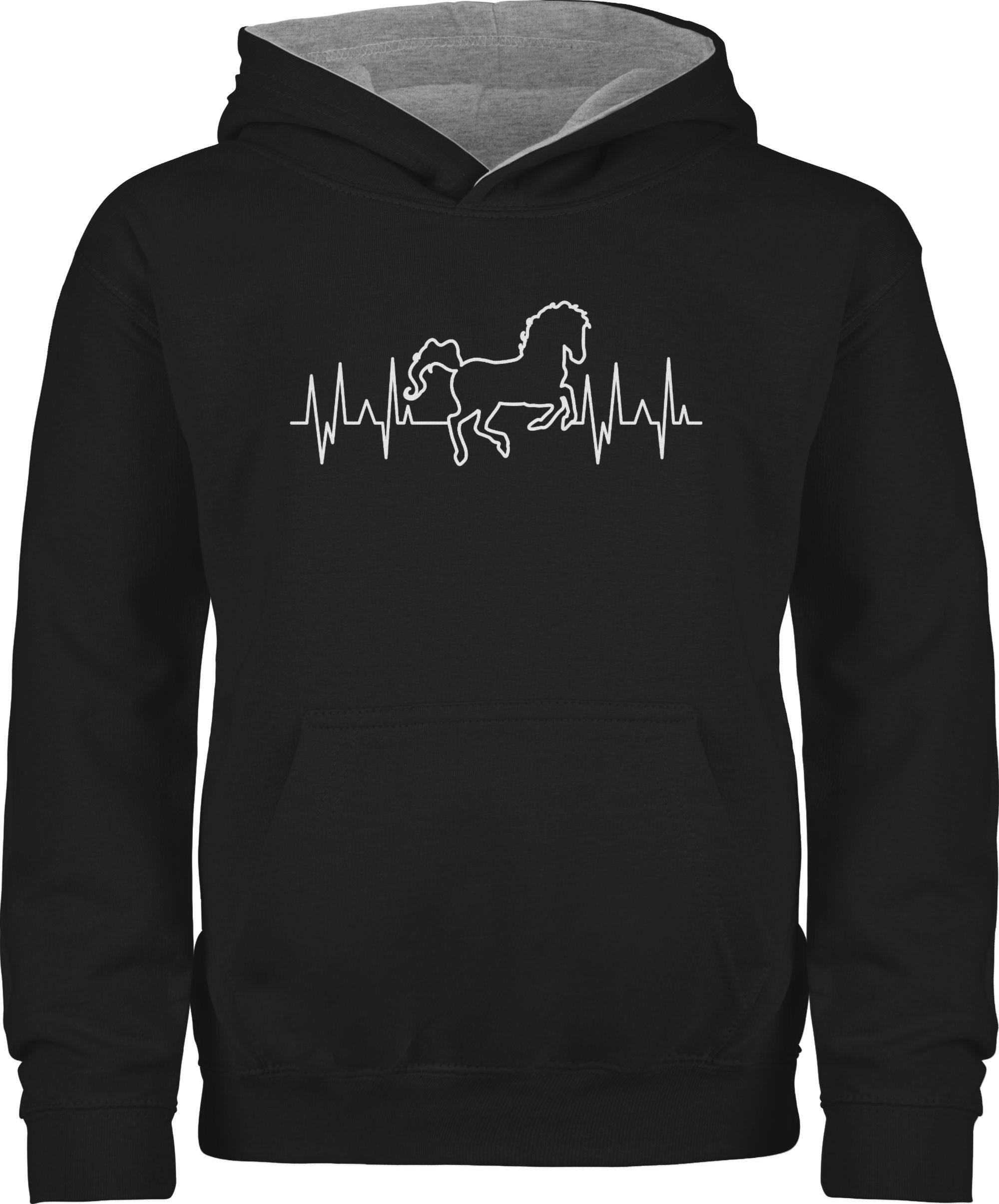 Hoodie Pferd Herzschlag - weiß
