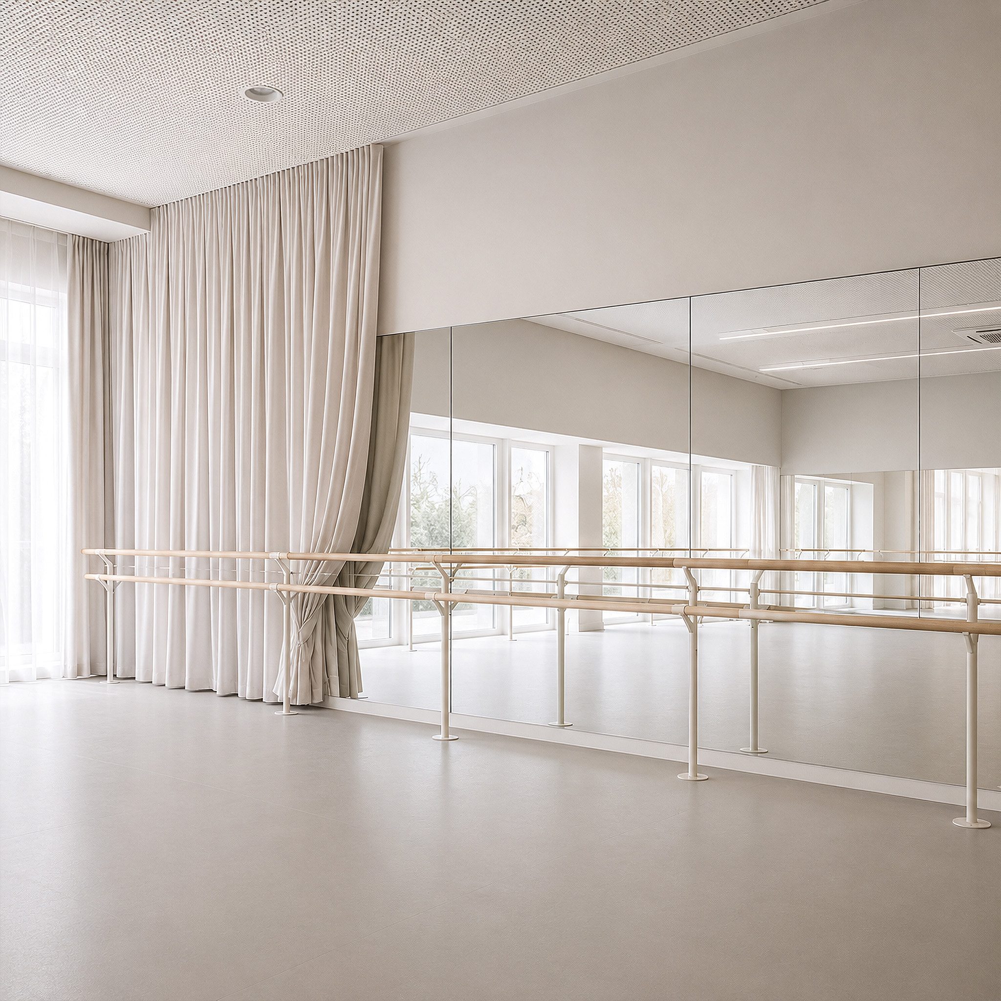 MySpiegel.de Wandspiegel Spiegelwand Für Fitness Und Ballett Glas mit Splitterschutzfolie
