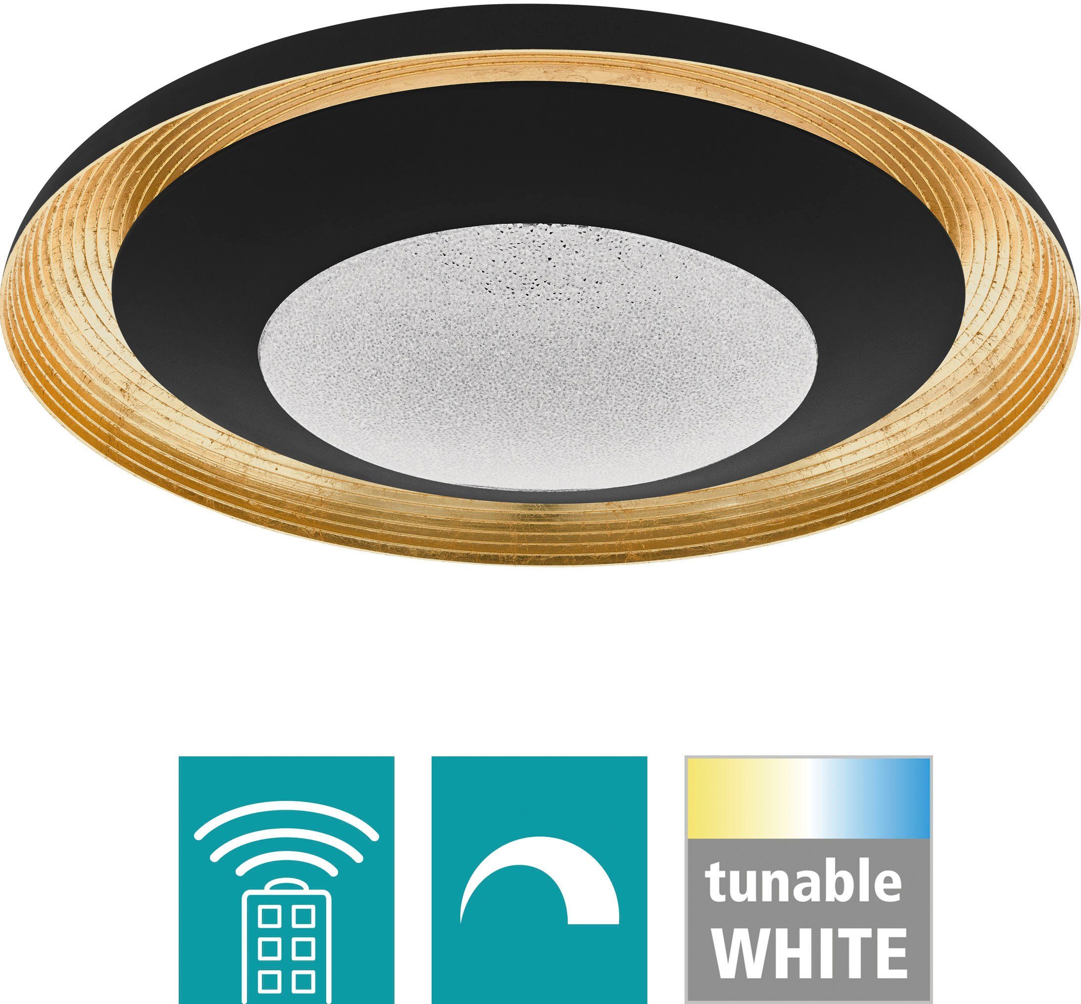 EGLO Deckenleuchte CANICOSA 2 Deckenlampe, gold, günstig online kaufen