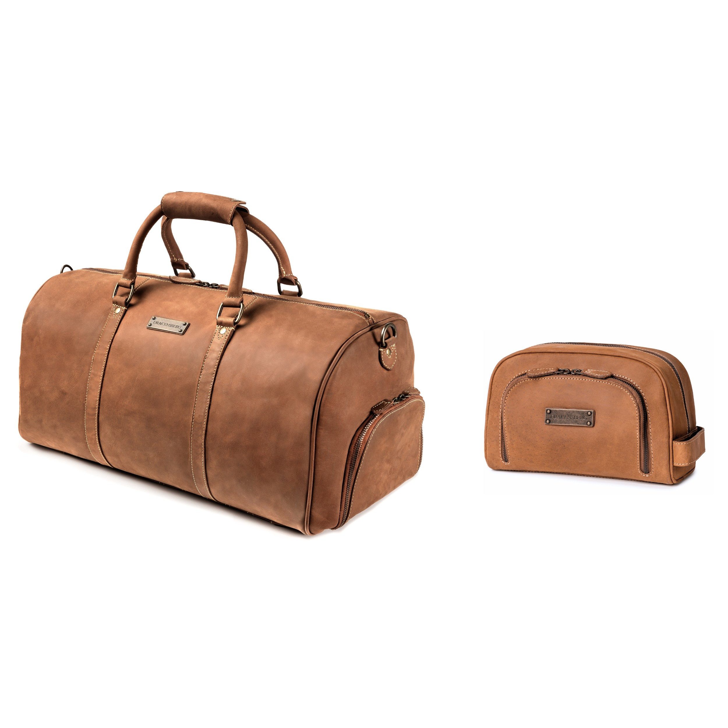 Reisetasche Weekender »Finn« & Kulturbeutel »Ben« Cognac