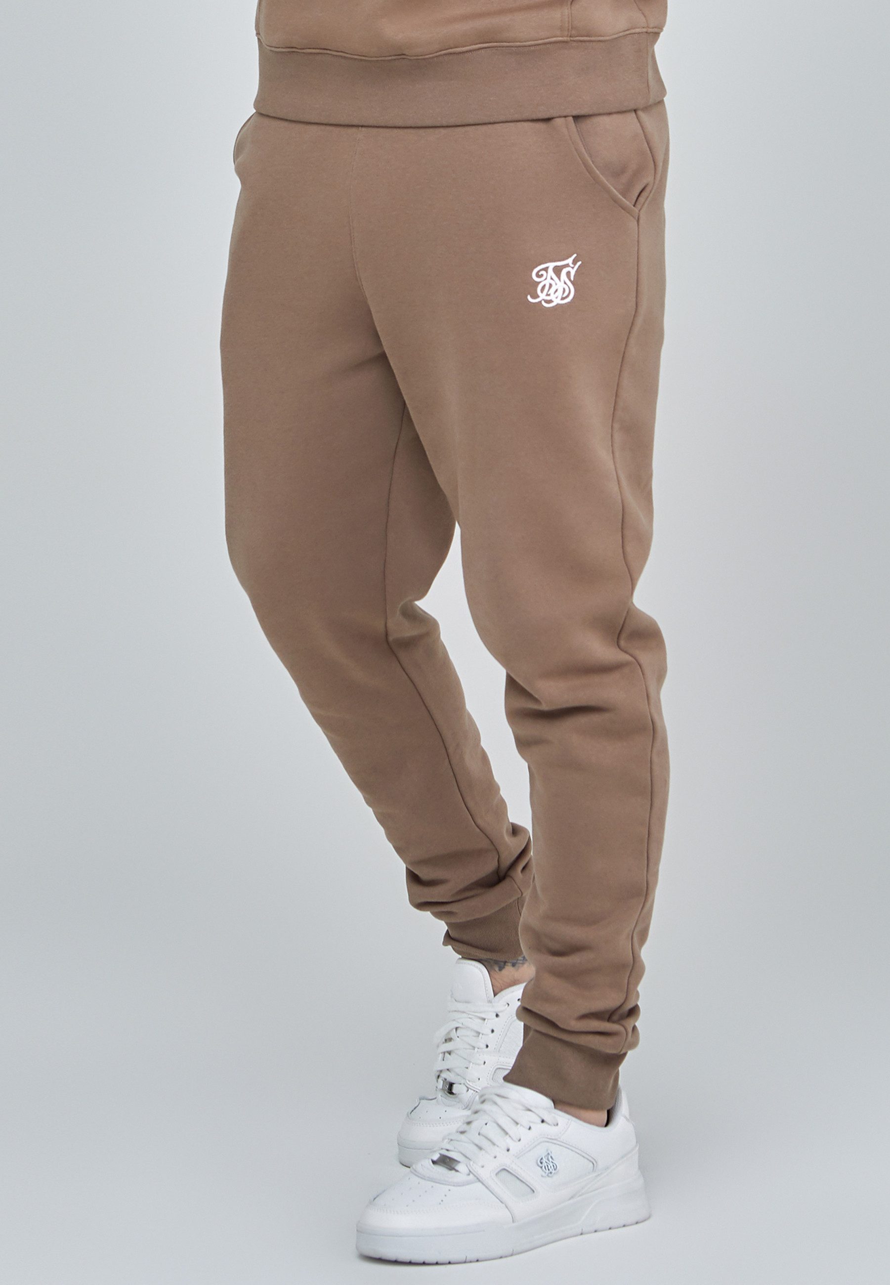 Siksilk Jogger Pants SikSilk Herren Braune Essentials Jogginghose günstig online kaufen