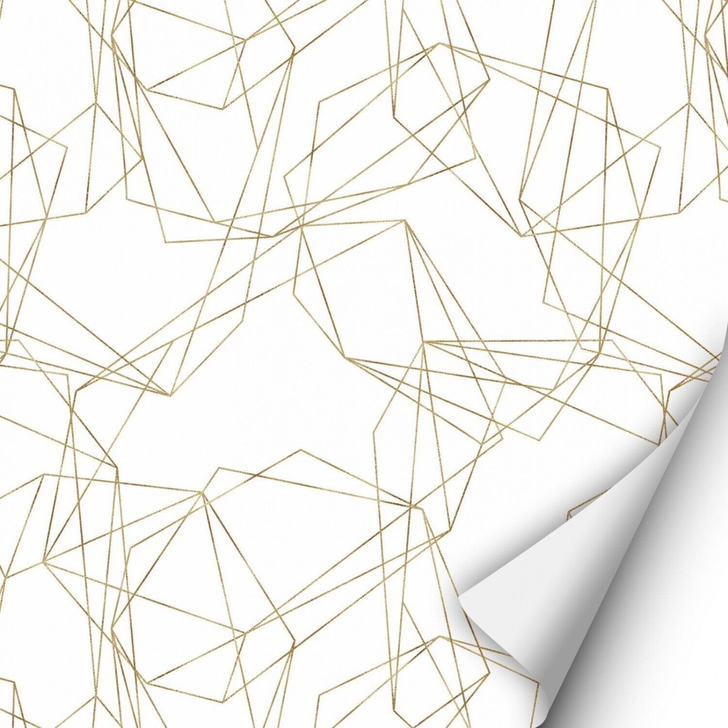 Wandtattoo KF-04 selbstklebende Folie Abstrakt weiß/gold