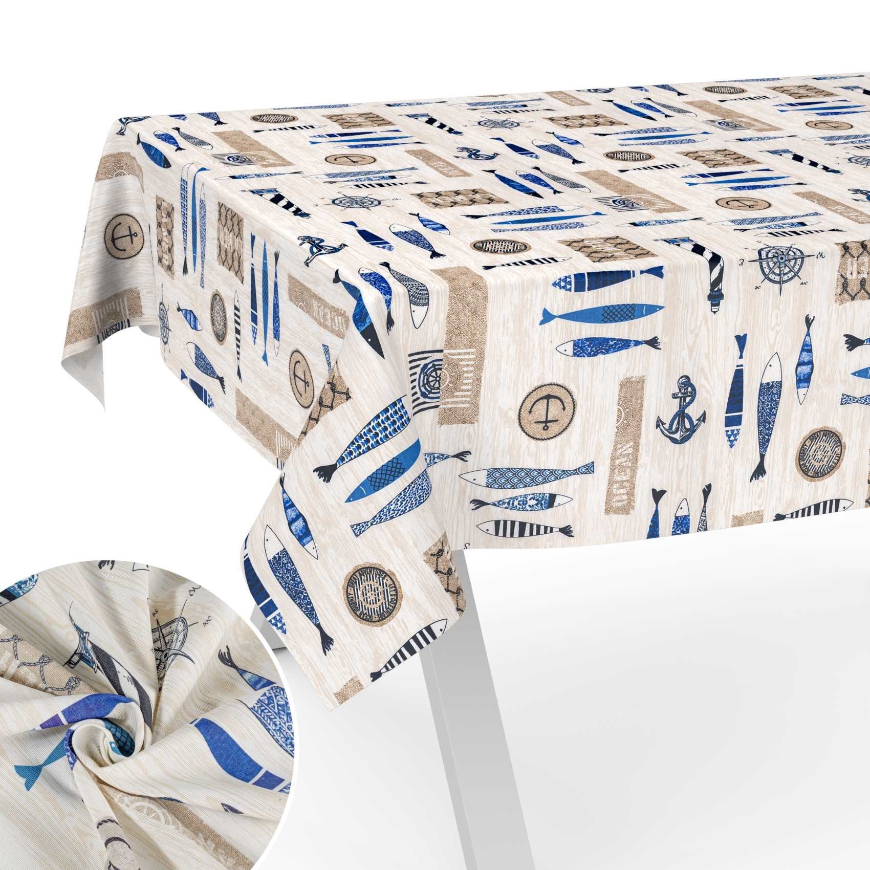 ANRO Tischdecke aus Stoff mit Exclusivem Motiv wasserabweisend Tischtuch Ti günstig online kaufen