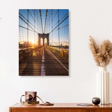 Posterlounge Forex-Bild Jan Christopher Becke, Brooklyn Bridge im Sonnenlicht in New York City, USA, Wohnzimmer Fotografie