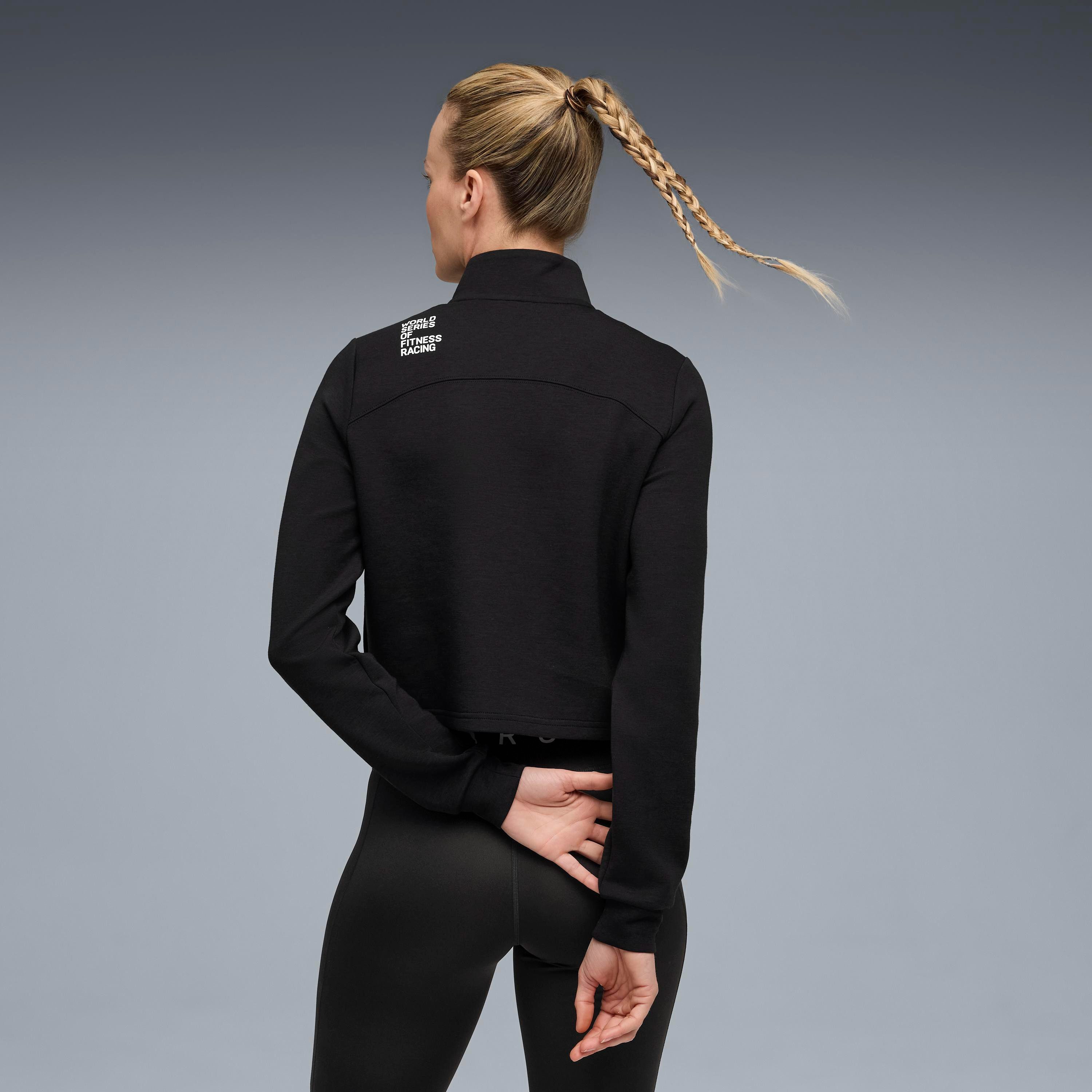PUMA Kapuzensweatshirt W X HYROX CLOUDSPUN 14 ZIP mit Kapuze, mit angesetztem Bündchen, mit Vier-Wege-Stretch – Bild 2 von 5
