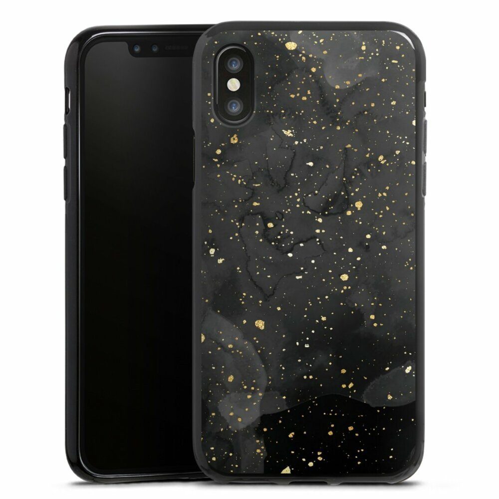 DeinDesign Handyhülle Marmor Glitzer Look Gold & Kupfer Marble Black Gold Look Print, Apple iPhone X Silikon Hülle Bumper Case Handy Schutzhülle