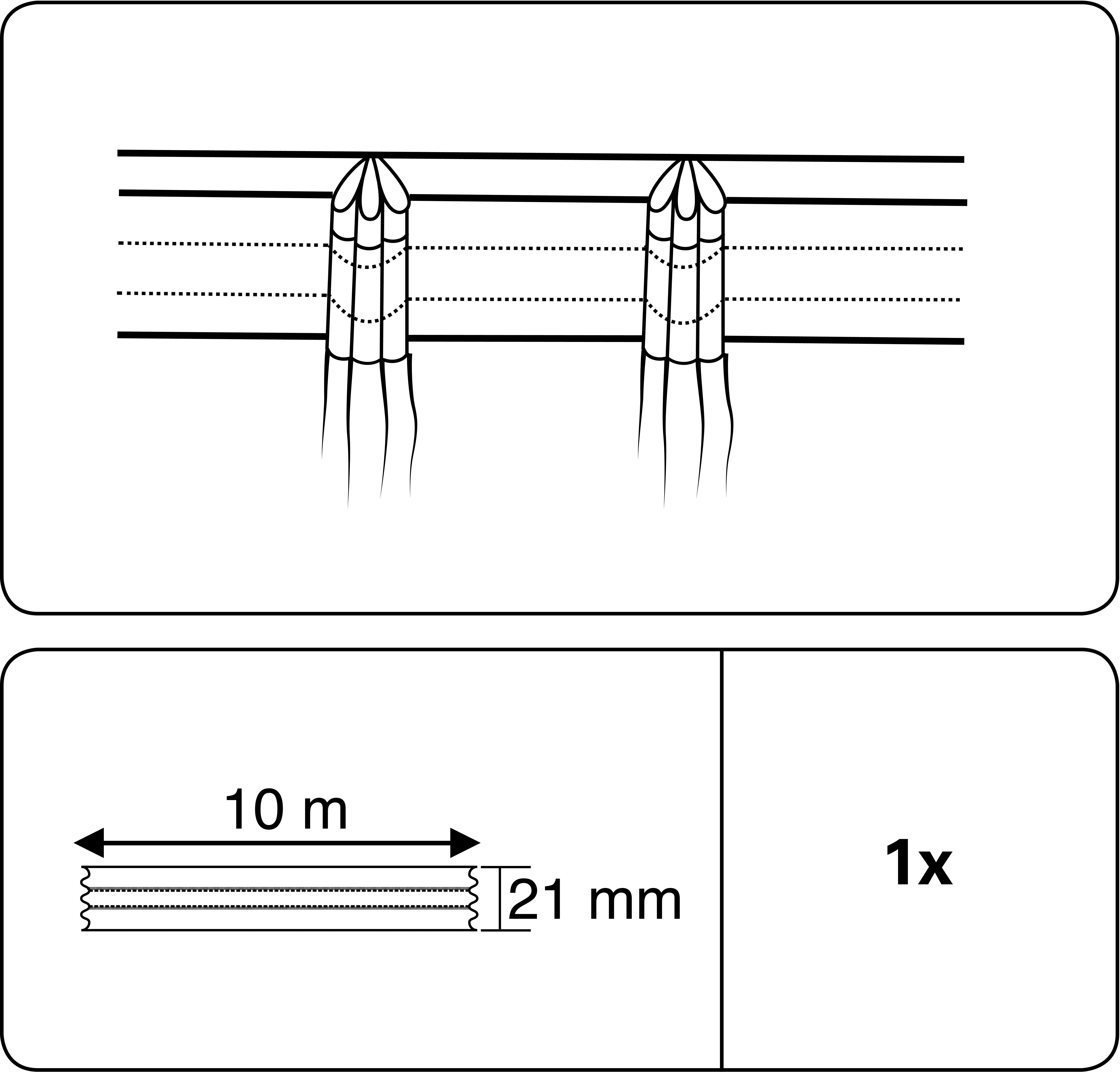 Faltenband Faltenband 1000, GARDINIA, Gardinen, (1-St), Zubehör  Vorhangschiene Kunststoff, Länge 10m, Breite 21 mm