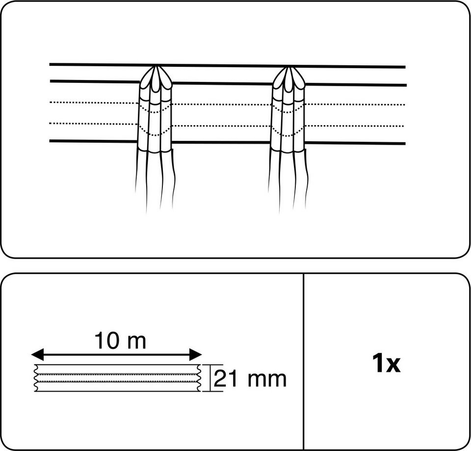 Faltenband Faltenband 1000, GARDINIA, Gardinen, (1-St), Zubehör  Vorhangschiene Kunststoff, Länge 10m, Breite 21 mm