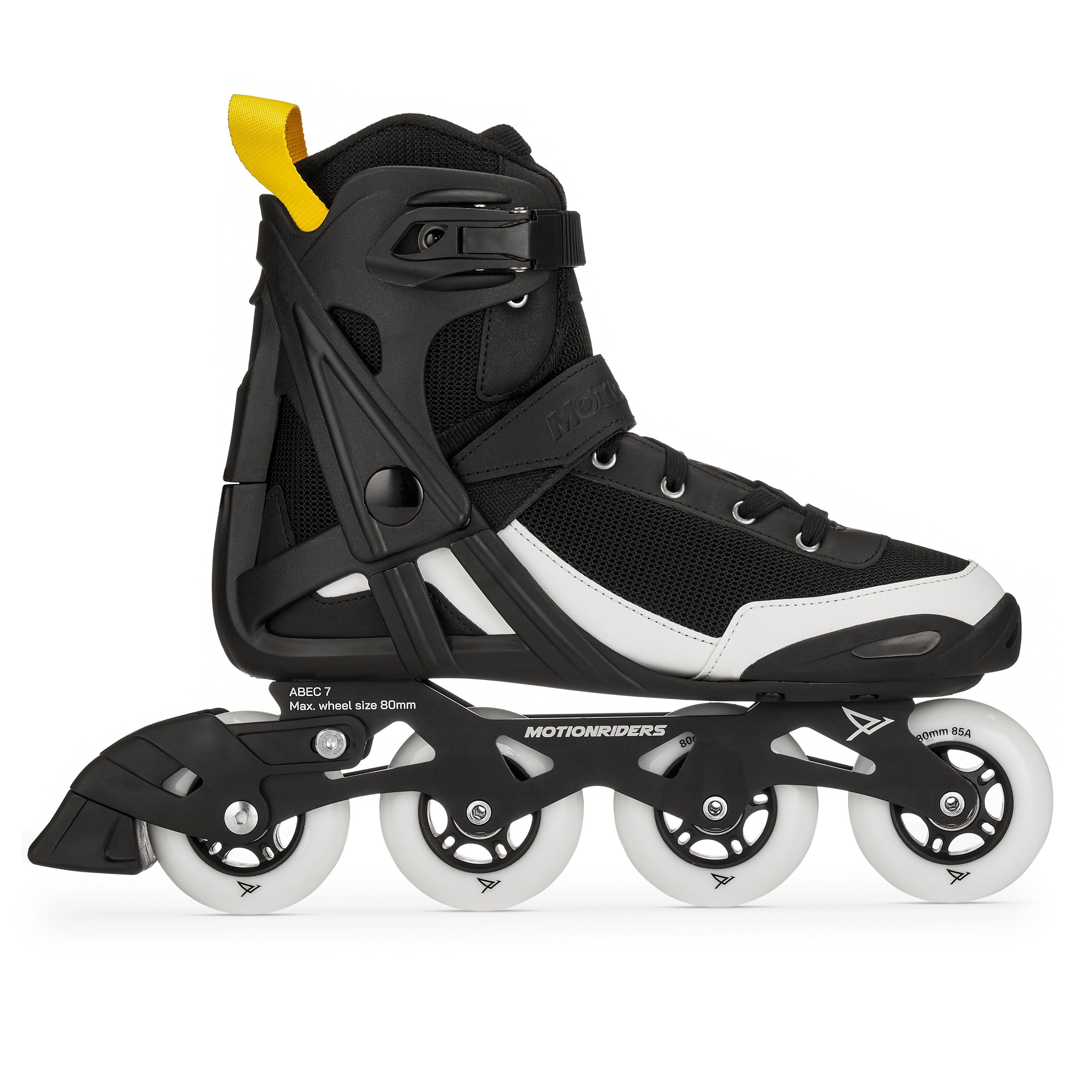 MOTIONRIDERS Inlineskates Herren Damen XION 80, SSP (Super Soft Padding), AirFlip Belüftungskonzept, AEROLITE Mesh