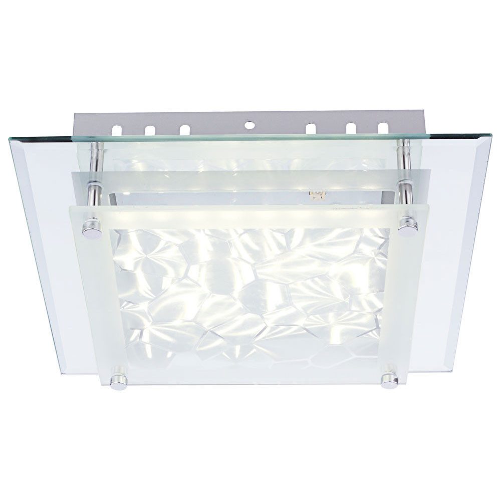 GLOBO LIGHTING LED Deckenleuchte, LED-Leuchtmittel fest verbaut, Neutralweiß, Deckenlampe Deckenleuchte Flurlampe Kristall Küchenlampe LED L 28 cm