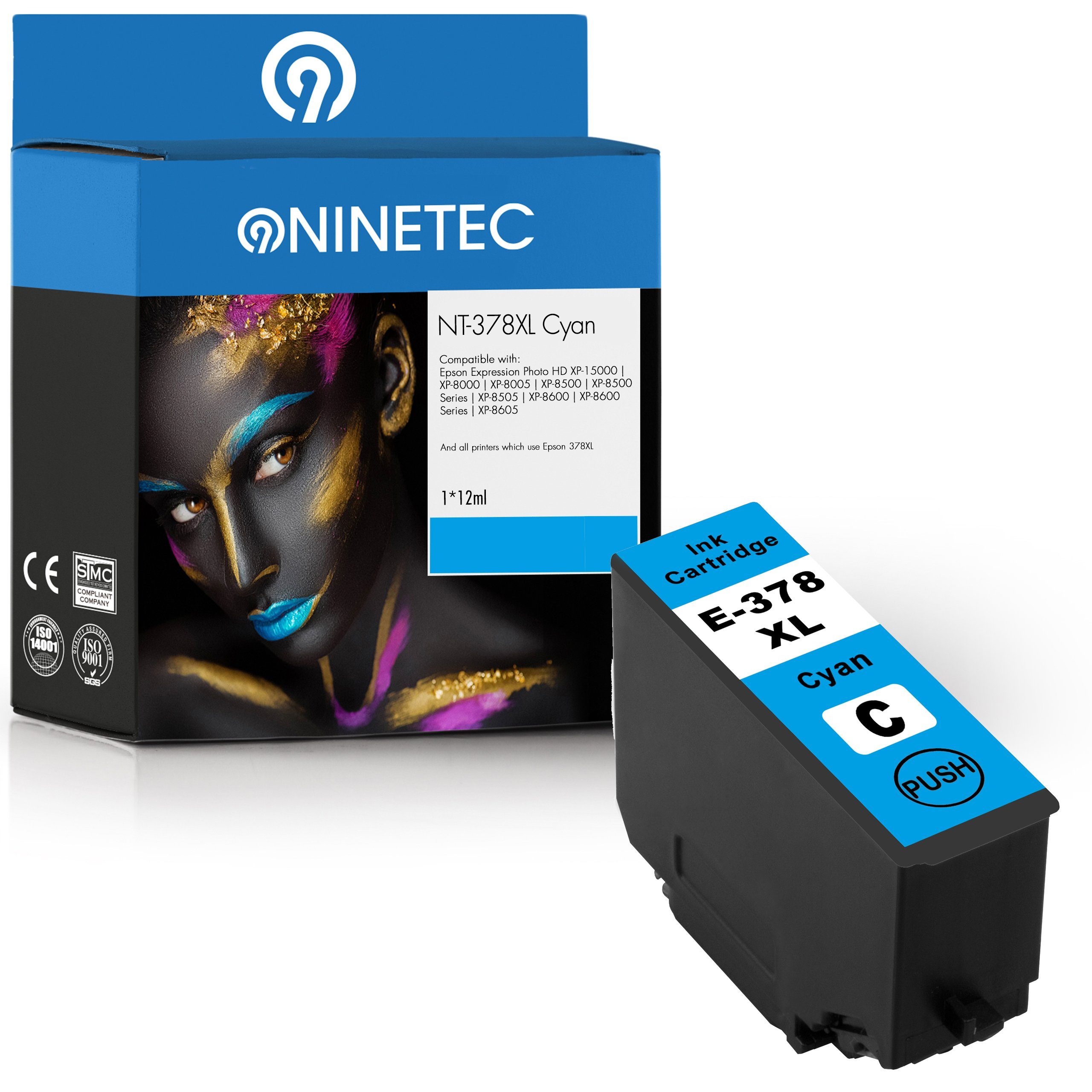 NINETEC ersetzt Epson 378XL T3792 Cyan Tintenpatrone
