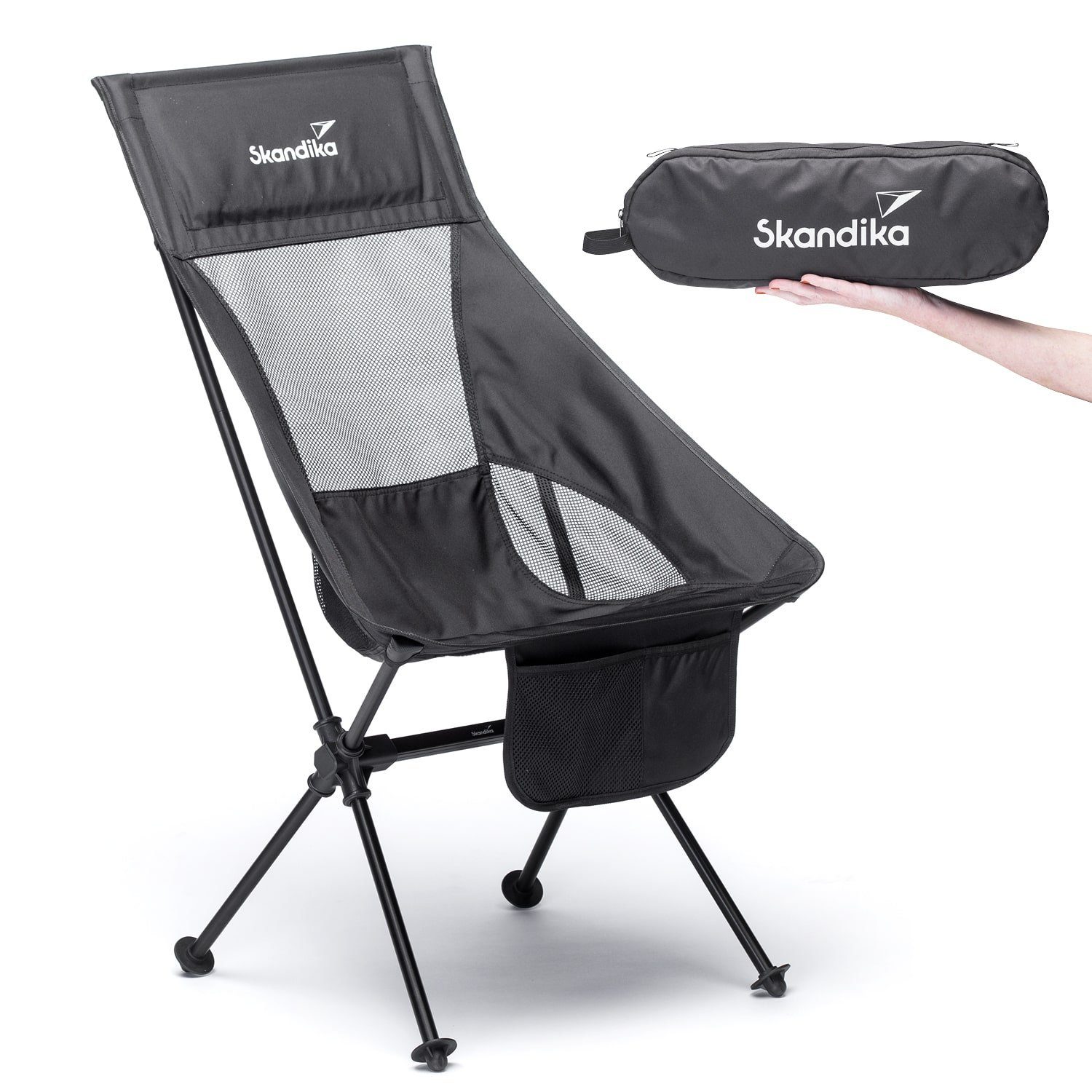 Skandika Campingstuhl »Campingstuhl Compact«, Farbe: Schwarz, Camping  Stuhl, Anglerstuhl
