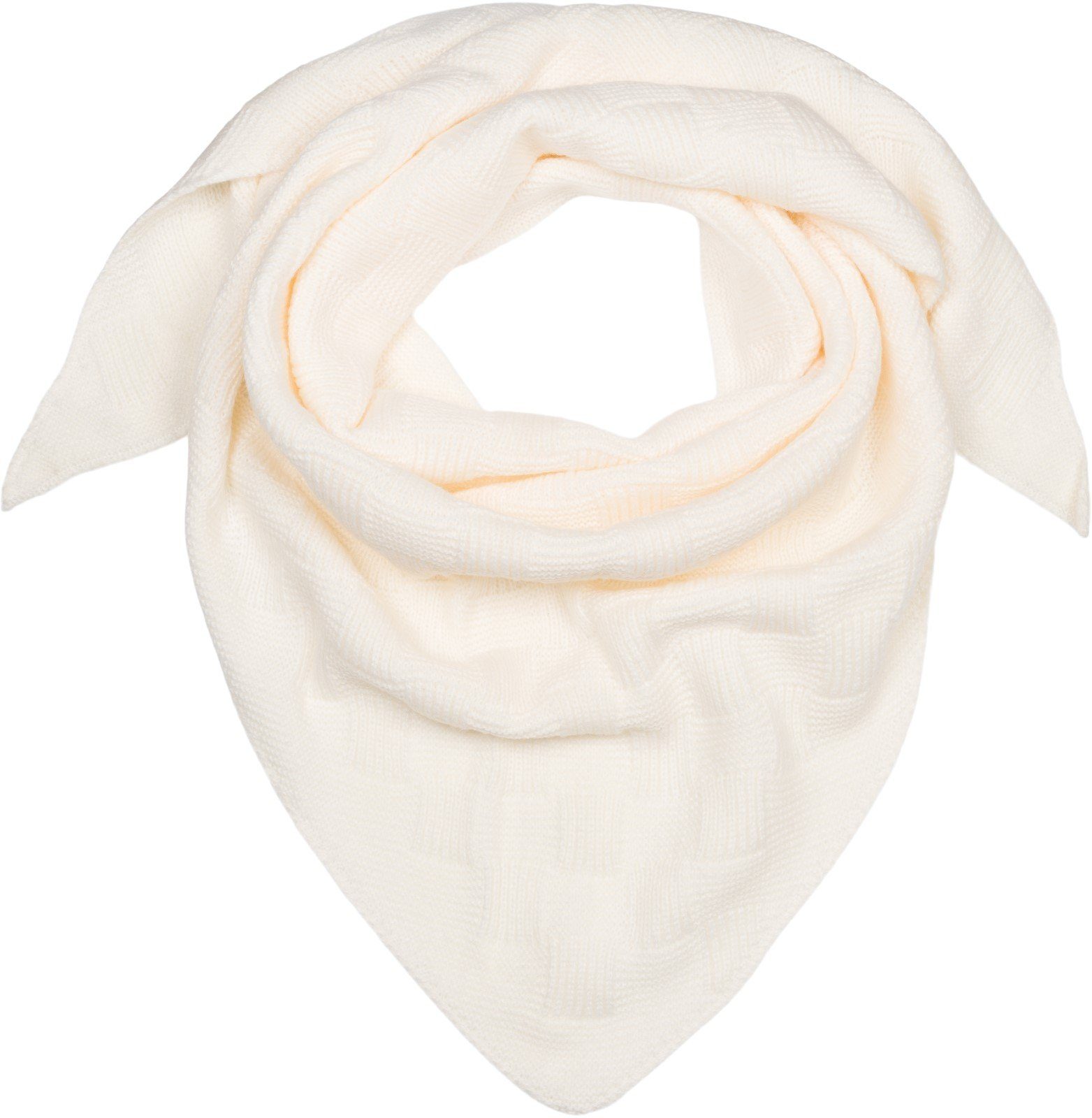 (1-St), styleBREAKER Schachbrett Creme Strickmuster Strick Dreiecktuch Strickschal,