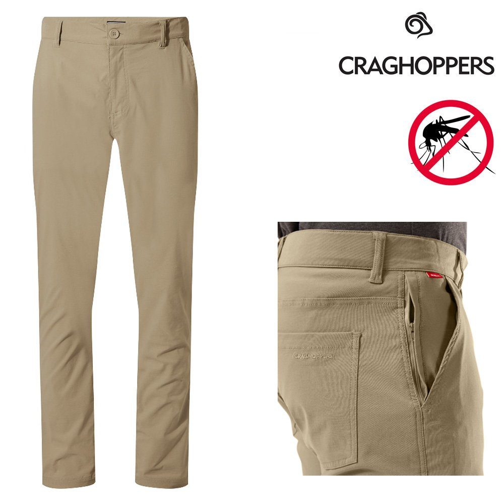 Craghoppers Softshellhose Craghoppers - NosiLife - Outdoor - beige - Stretch Santos Beinlänge lange Trekkinghose raffia-raffia - - Herren