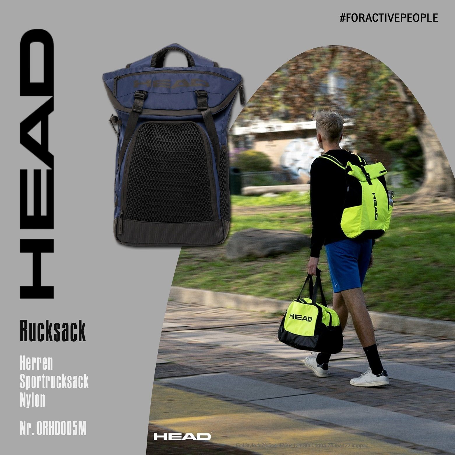 Head Sportrucksack Head Unisex Sportrucksack Nylon Mesh, Sportrucksack Nylon, Mesh, dunkelblau ca. 24cm x ca. 44cm