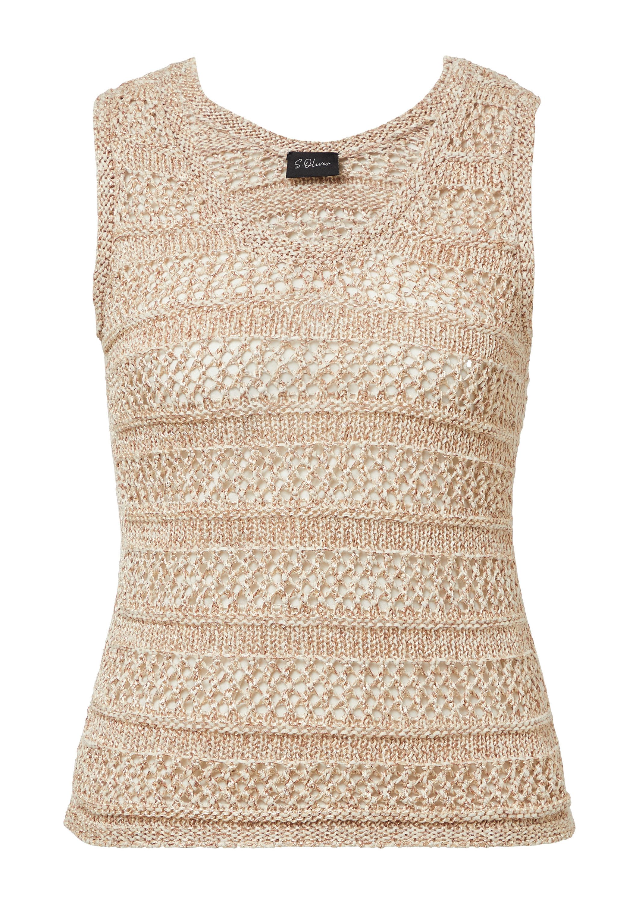 s.Oliver Muskelshirt Strickpullunder Stricktop mit Ajourmuster günstig online kaufen