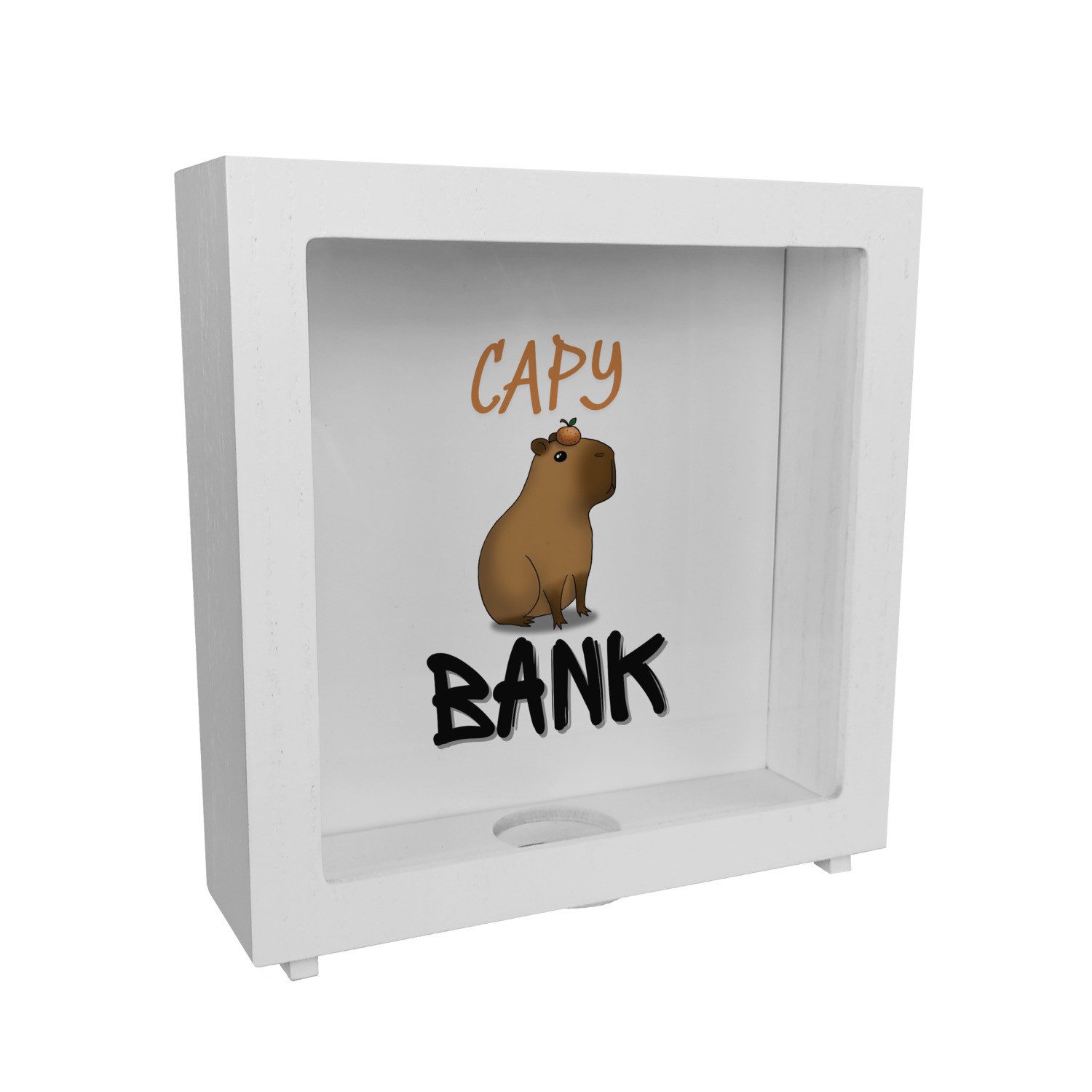 speecheese Spardose Capy Bank Rahmen Spardose aus Holz mit witzigem Capybara