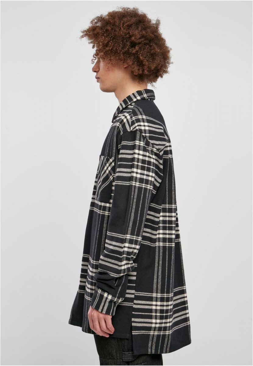 URBAN CLASSICS Outdoorhemd Long Oversized Checked Summit Shirt Männer Hemd
