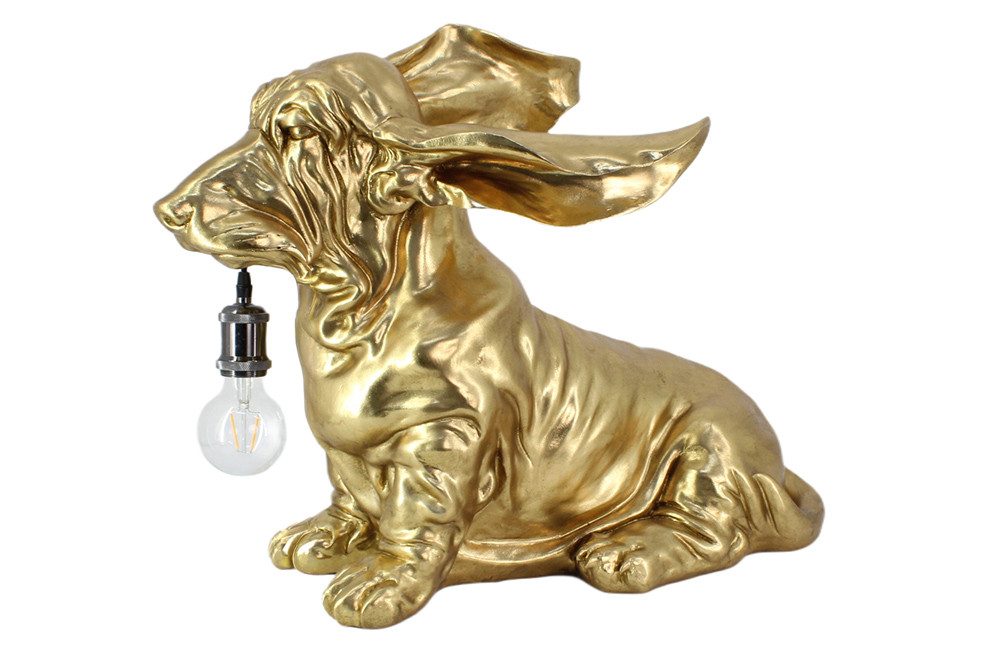 riess-ambiente Tischleuchte DACKEL 70cm gold – Hunde-Skulptur, handgefertigt, Statement Piece, keine besonderen Funktionen, ohne Leuchtmittel, ikonische Deko-Ob – Bild 5 von 5