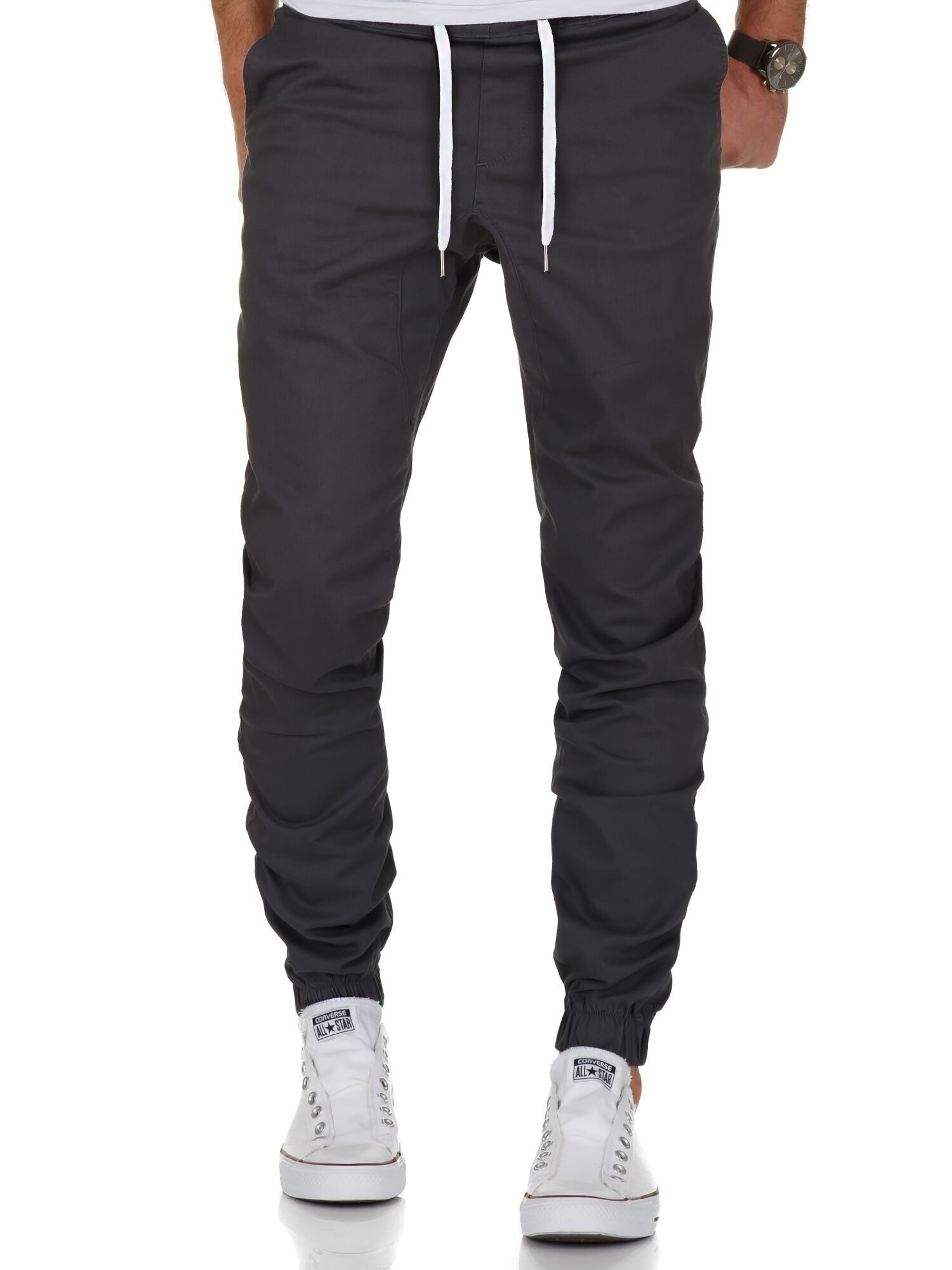 REPUBLIX Stretch-Hose AVILA Herren Basic Jogger Hose Chino mit Kontrast