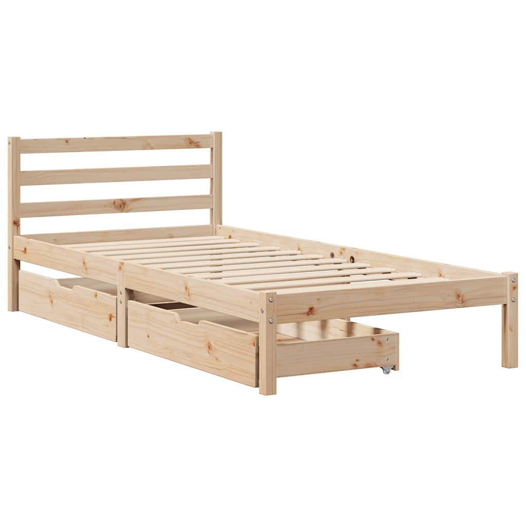 vidaXL Bett Massivholzbett ohne Matratze 75x190 günstig online kaufen