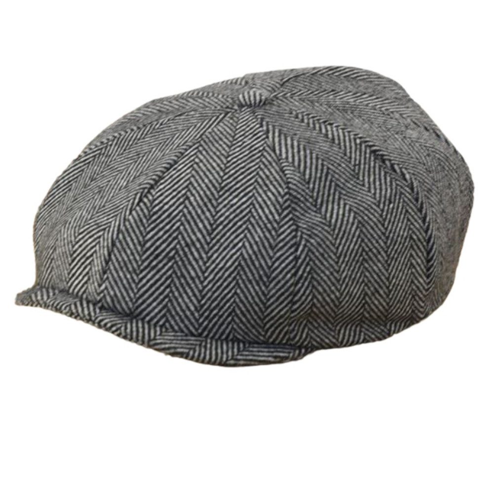 Coonoor Baskenmütze Schiebermuetze Herren 8 Panel Peaky Fischgräten Tweed Retro Schiebermütze Schlägermütze Gatsby Cap