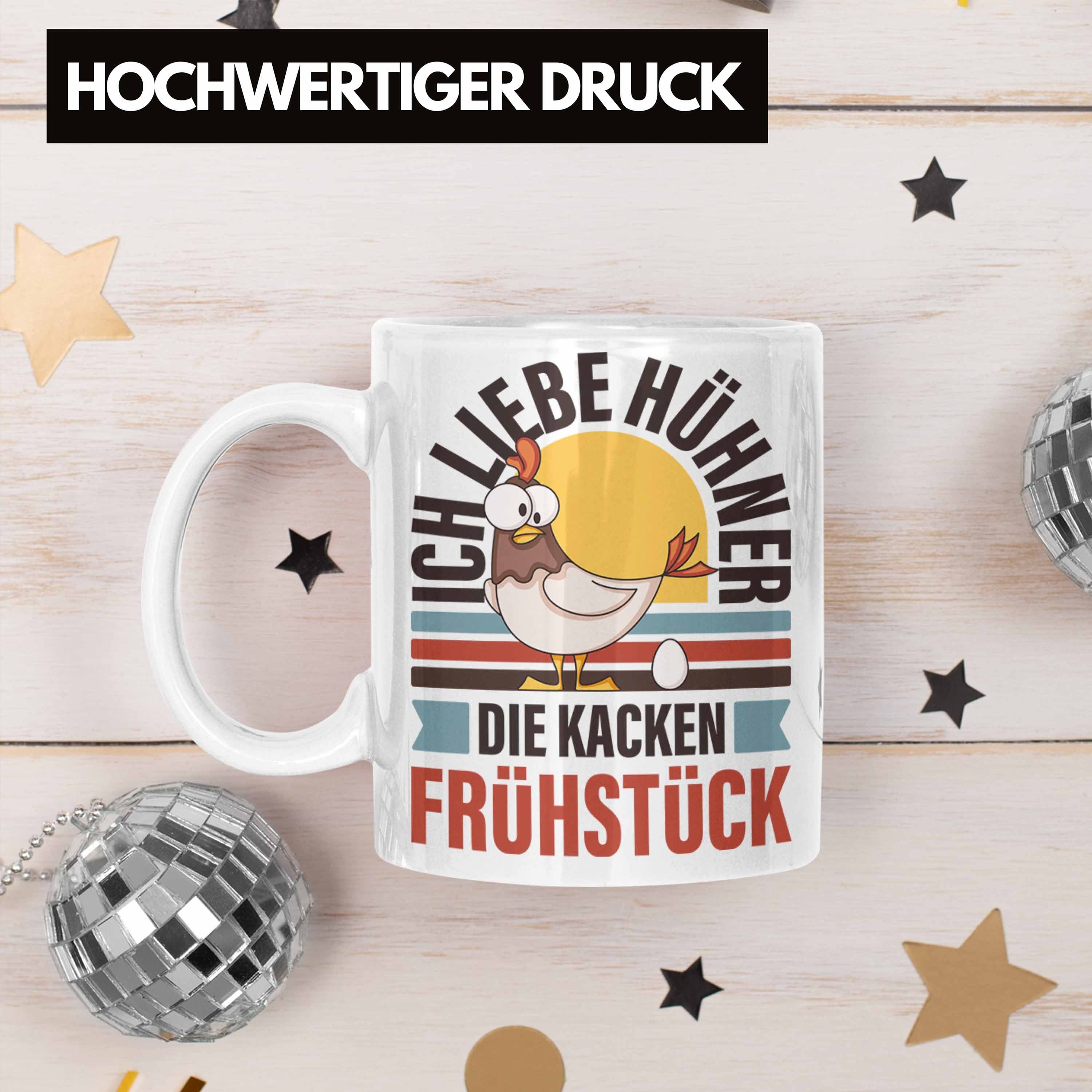 mit Kacken Trendation Hühner mit weiss Lustige Ich Tasse Liebe Kaffeetasse Spruch Sprüchen Frühstück Tasse Die Trendation - Hühner