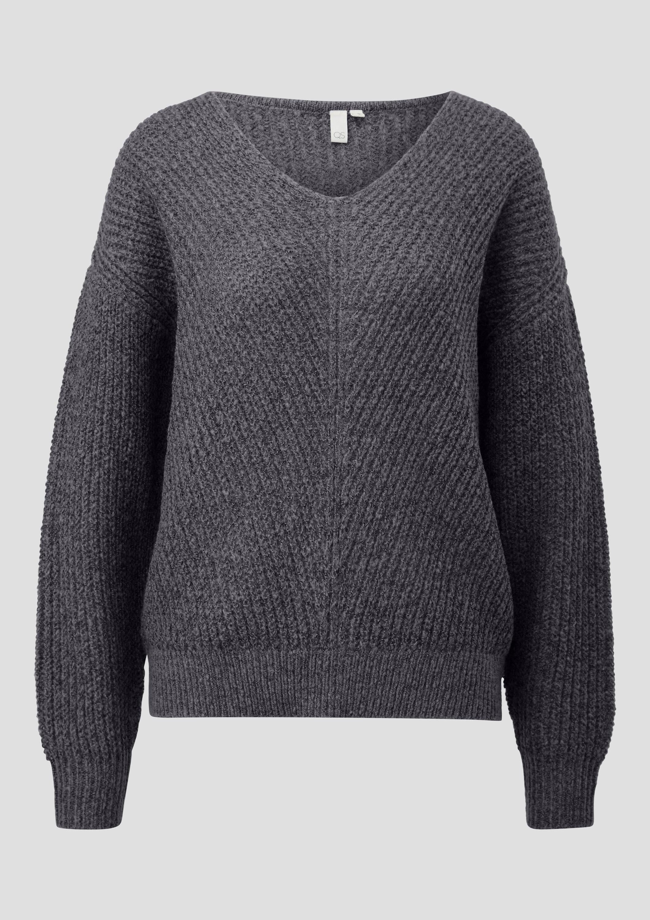 QS Longpullover Strickpullover Melierter Pullover