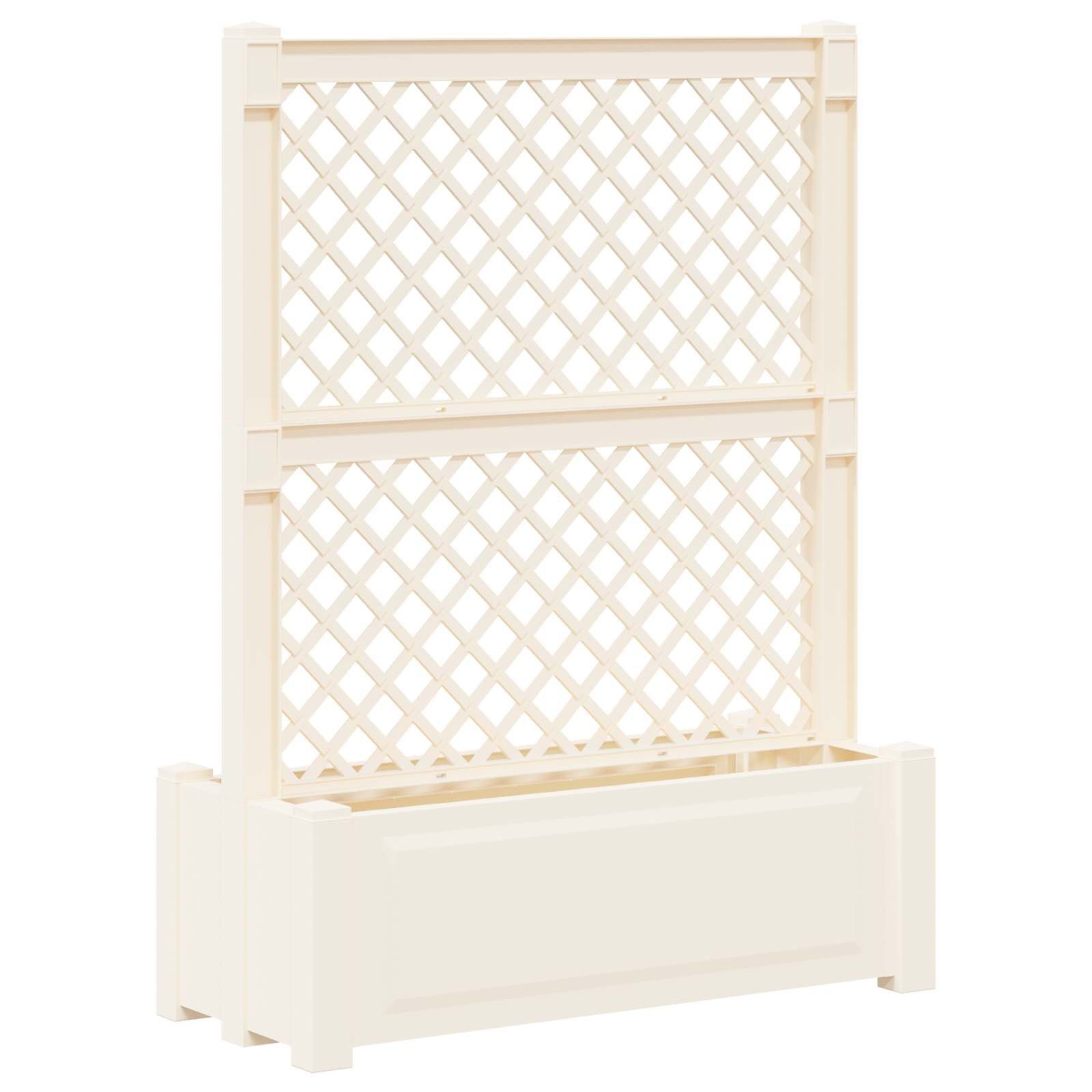 vidaXL Mülltonnenbox Großer Pflanzer mit Spalier Weiß 99,5 x 43 x 133,5 PP (1 St)