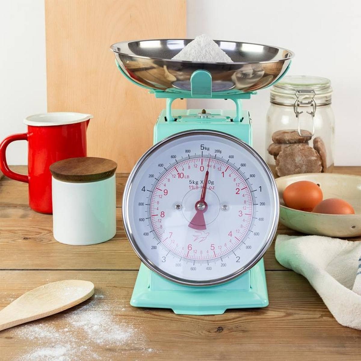 Rex London Küchenwaage Mechanische Küchenwaage mit Edelstahlschüssel für Backen & Kochen