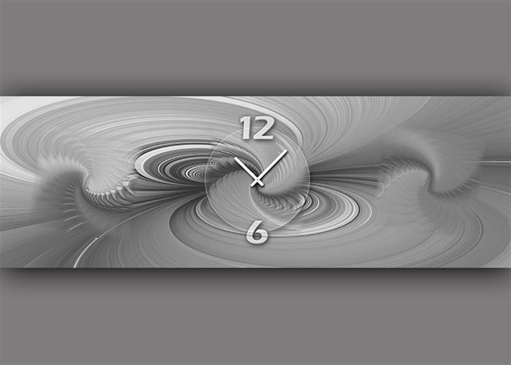 dixtime Wanduhr 6108 Dixtime Designer Wanduhr, Moderne Bürouhr 35cm x 100cm (Einzigartige Digitaldruck-Optik aus 4mm Alu-Dibond)