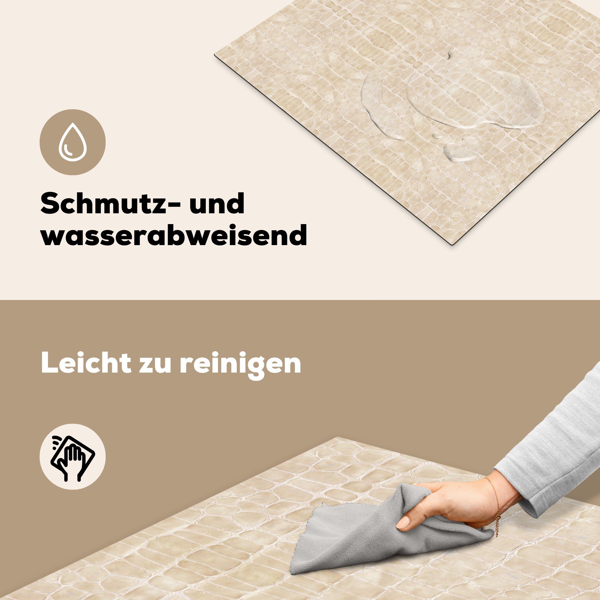 MuchoWow Vinyl, Küchen Dekoration 58x51 - Tierhaut, Textur für - Induktionskochfeld Leder tlg), cm, (1 Induktionsherd, Herdblende-/Abdeckplatte