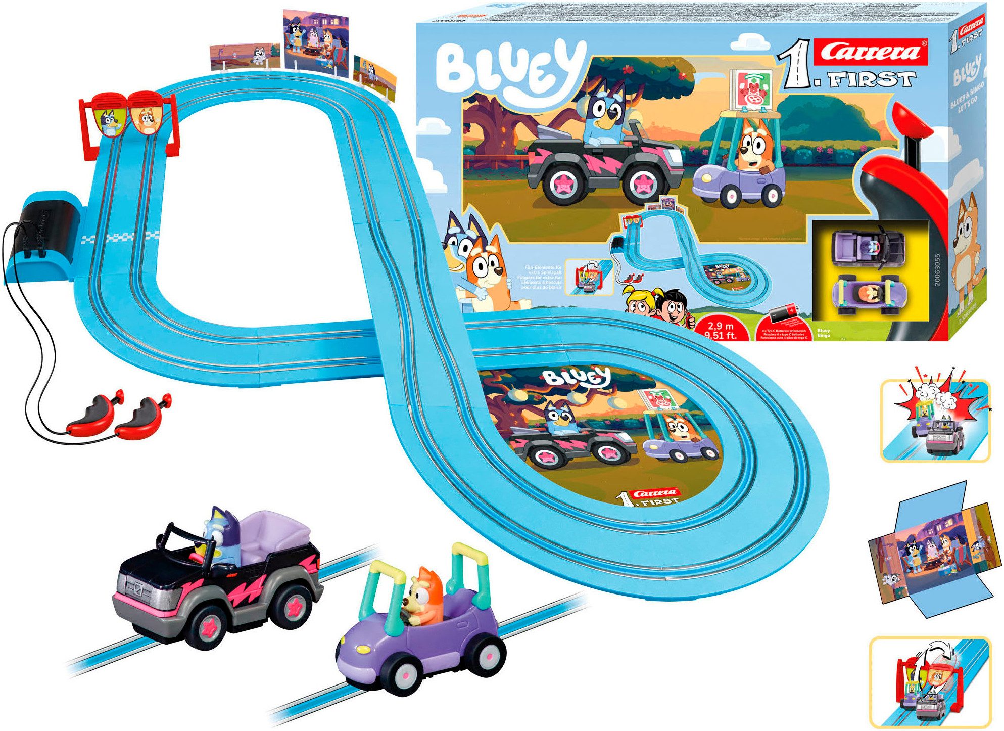 Carrera® Autorennbahn Carrera First Bluey & Bingo - Lets Go (Streckenlänge 2,9 m)