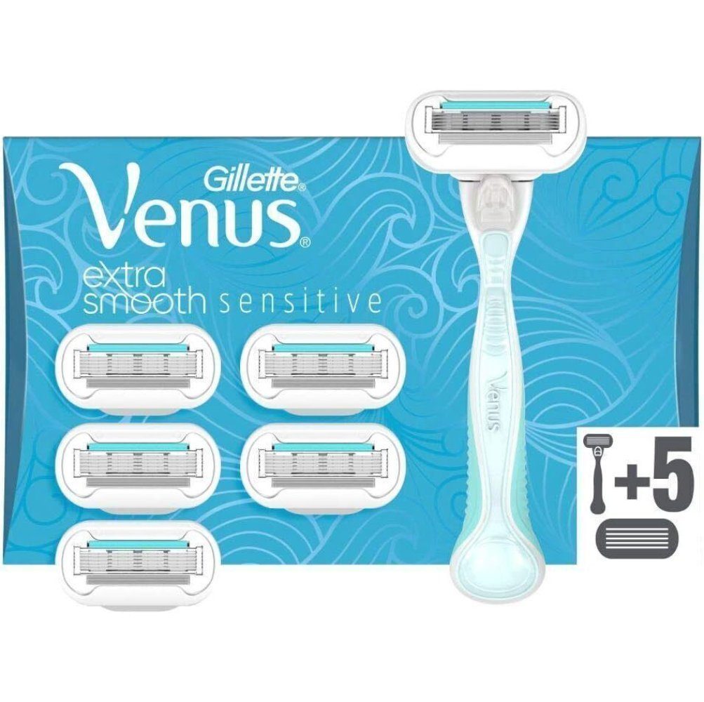 Gillette Venus Körperrasierer Extra Smooth Sensitive Бритвы Damen + 6 Лезвия для бритвы, 1-tlg.