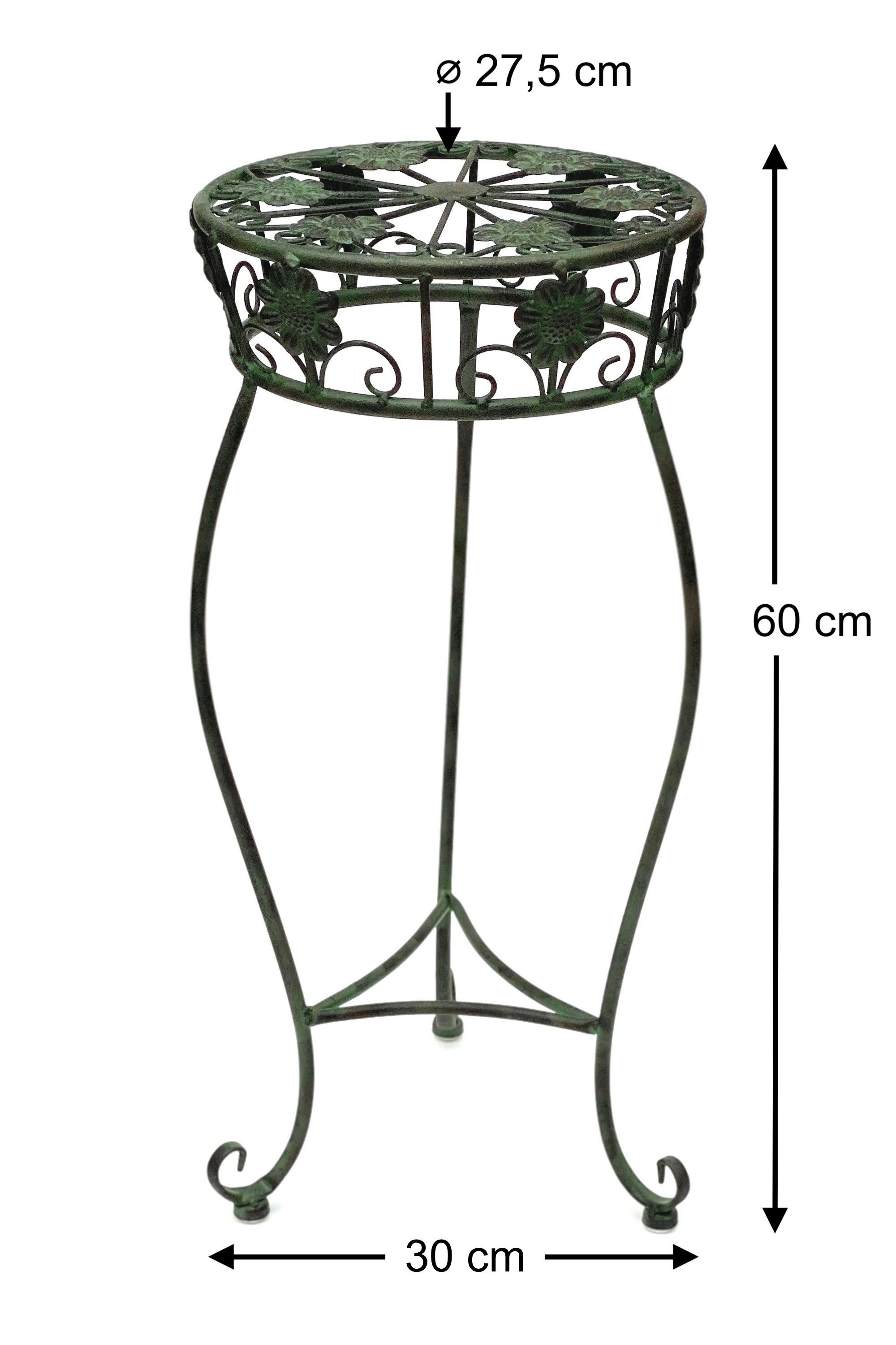 DanDiBo Modern Vintage - Pflanzenhocker Blumenhocker cm Blumenständer Pflanzenständer Rund 50 96008 Blumensäule Blumenhocker 75 Grün Metall