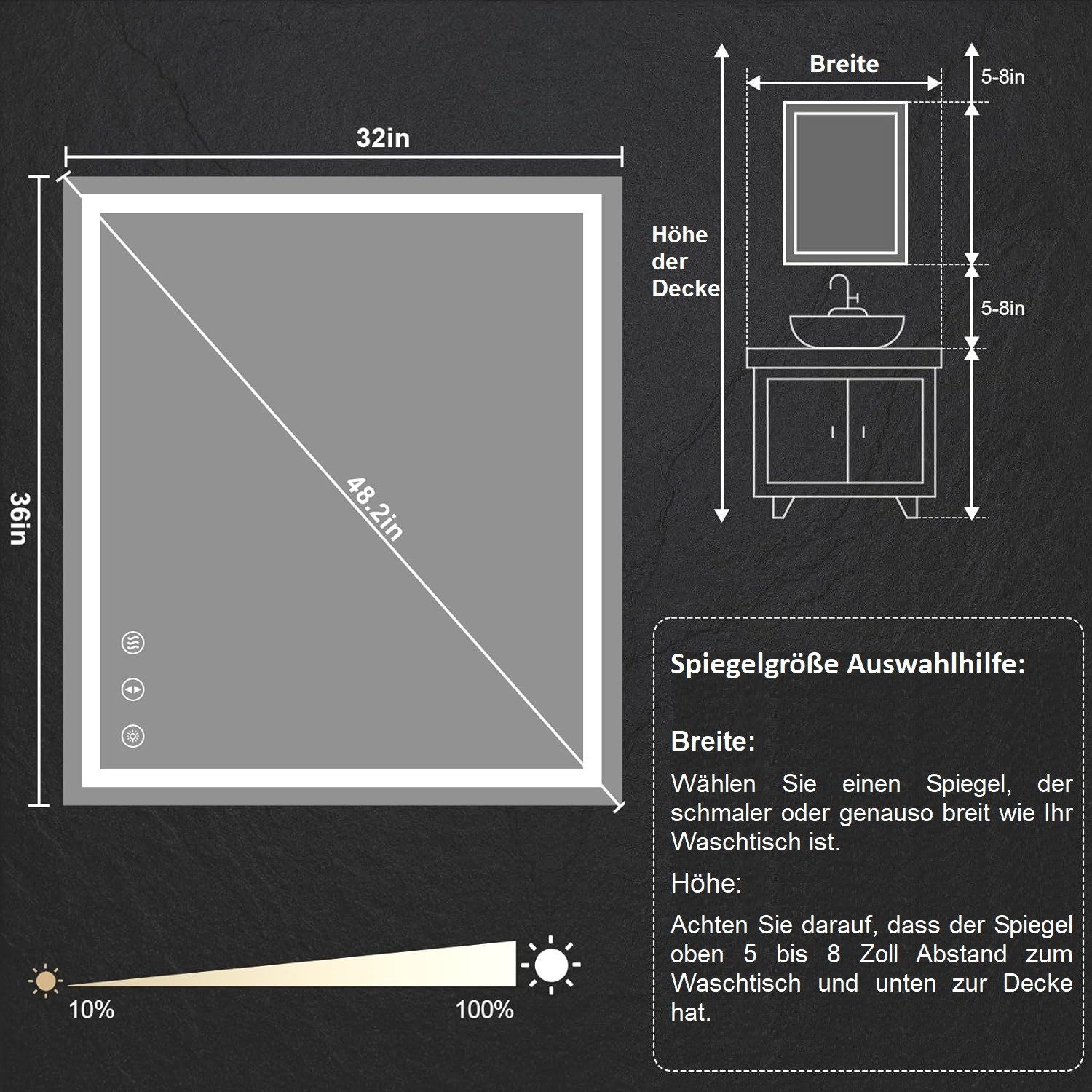 YOLEO Badspiegel LED-Spiegel für Badezimmer mit günstig online kaufen
