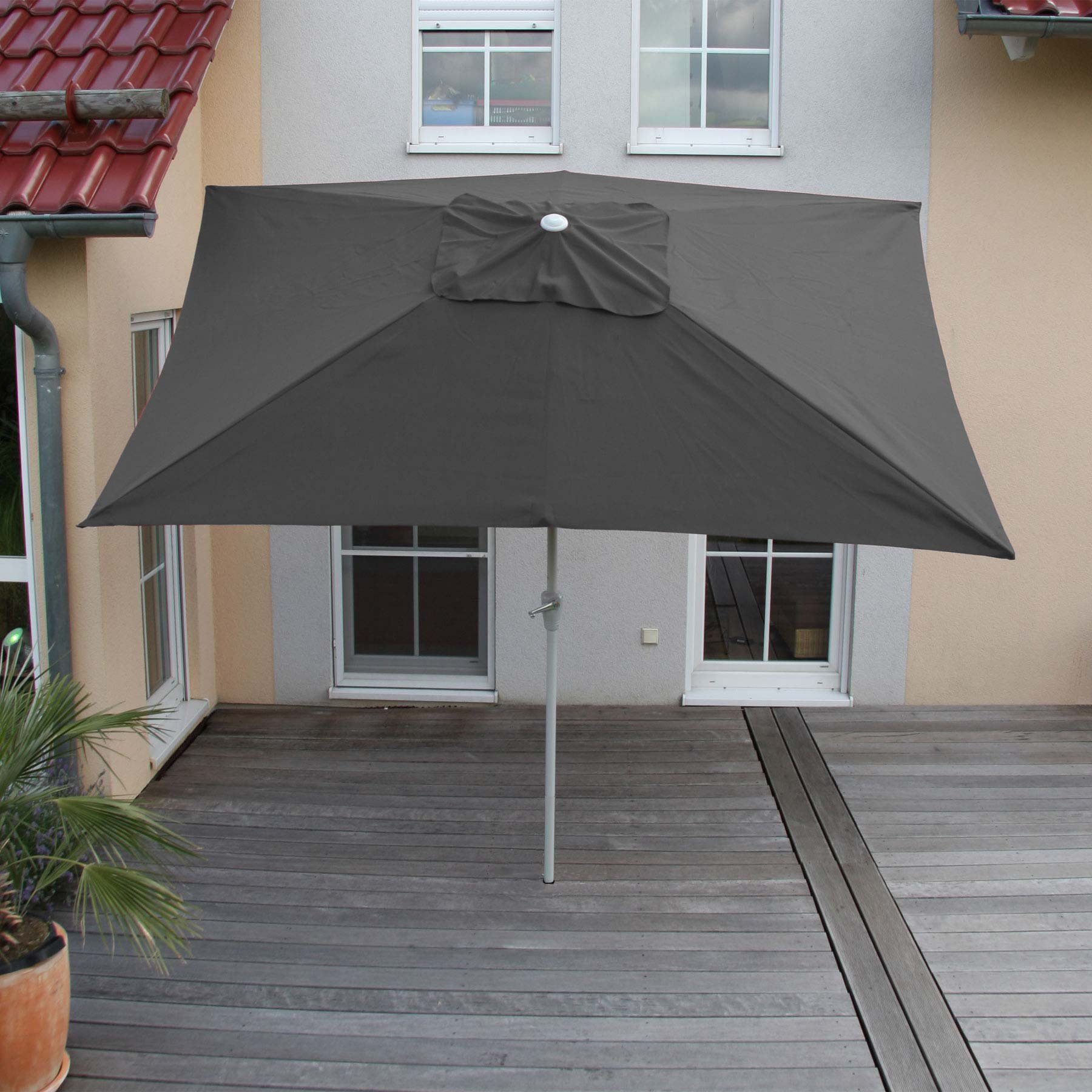 MCW Sonnenschirm Castellammare, Kippbar, Lüftungsschlitz, rechteckig, UV-Schutz 50+