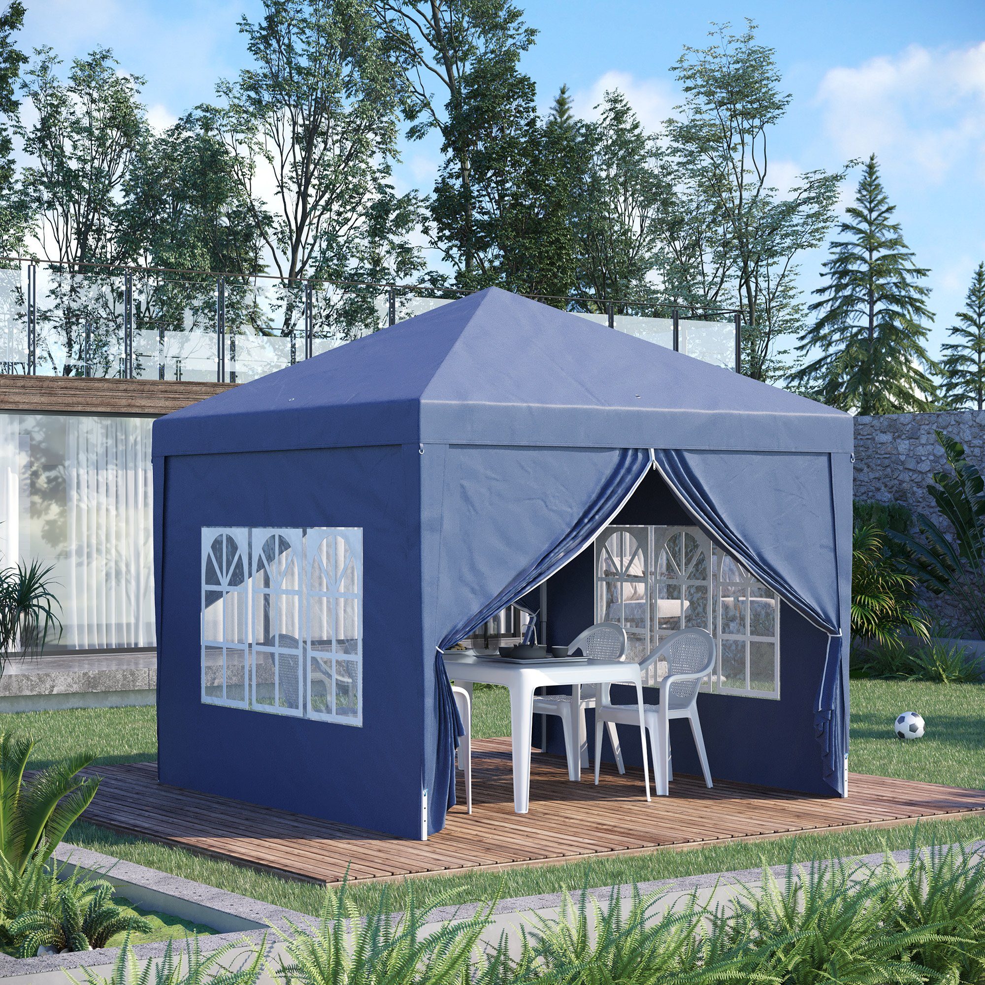 Outsunny Faltpavillon Bierzelt mit 4 Seitenwänden, günstig online kaufen