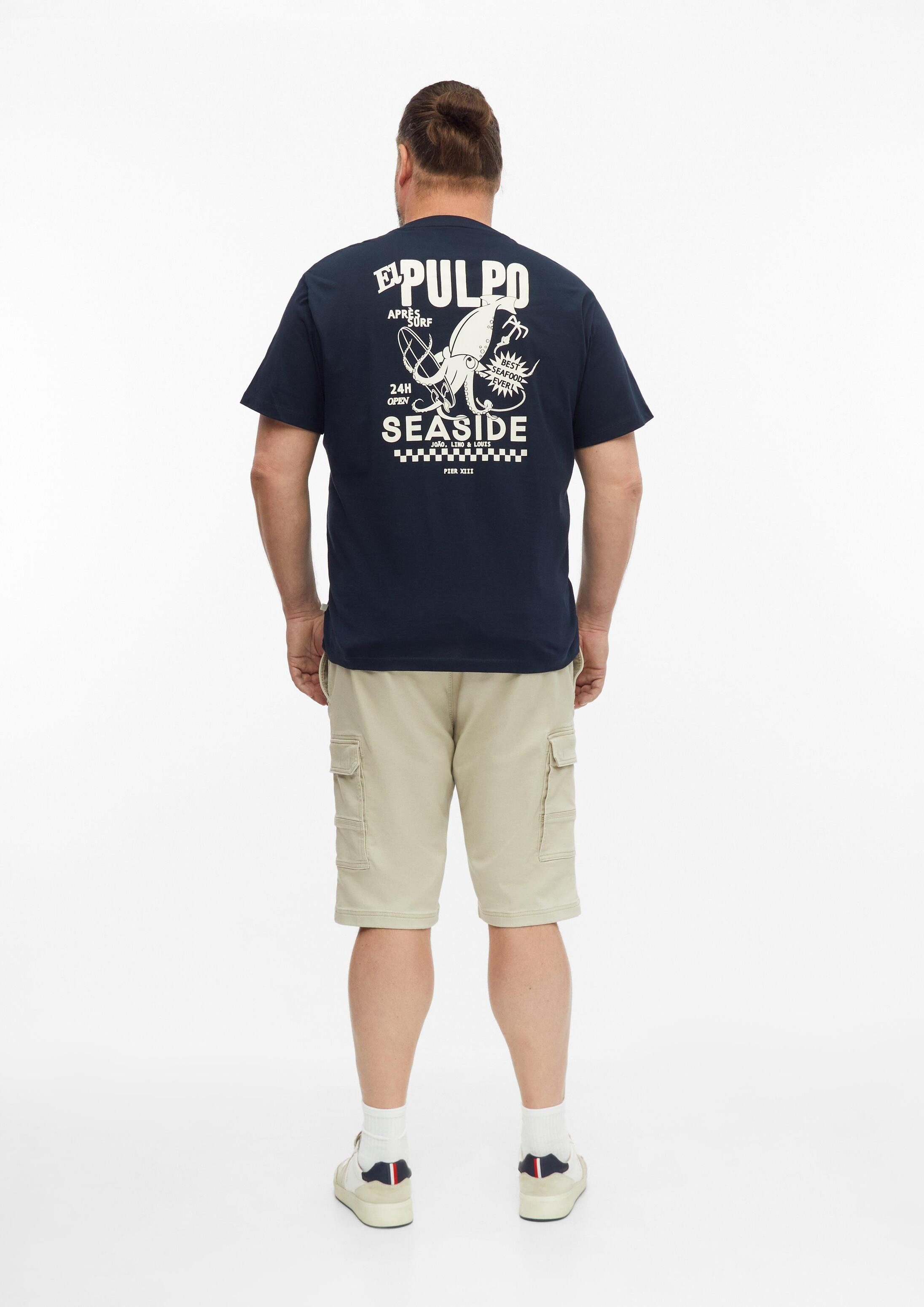 s.Oliver Kurzarmshirt T-Shirt Baumwoll-T-Shirt mit Front- und Rückenprint