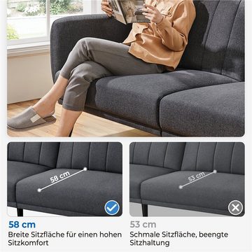 Yaheetech Schlafsofa, Klappsofa mit Schlaffunktion 3-Sitzer Sofa fürs Wohnzimmer