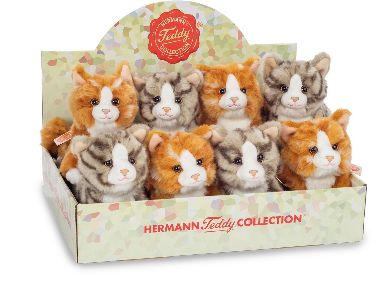 Teddy Hermann® Kuscheltier Katzen 2-farbig sortiert 18 cm