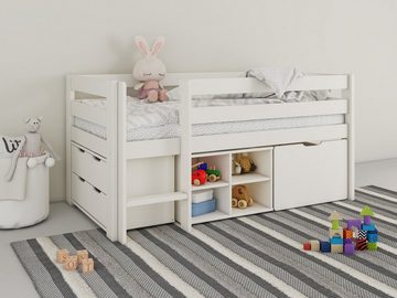 Lüttenhütt Kinderbett "Tide", Halbhochbett, zertifiziertes Massivholz, aus massiver Kiefer, FSC®-zertifiziert