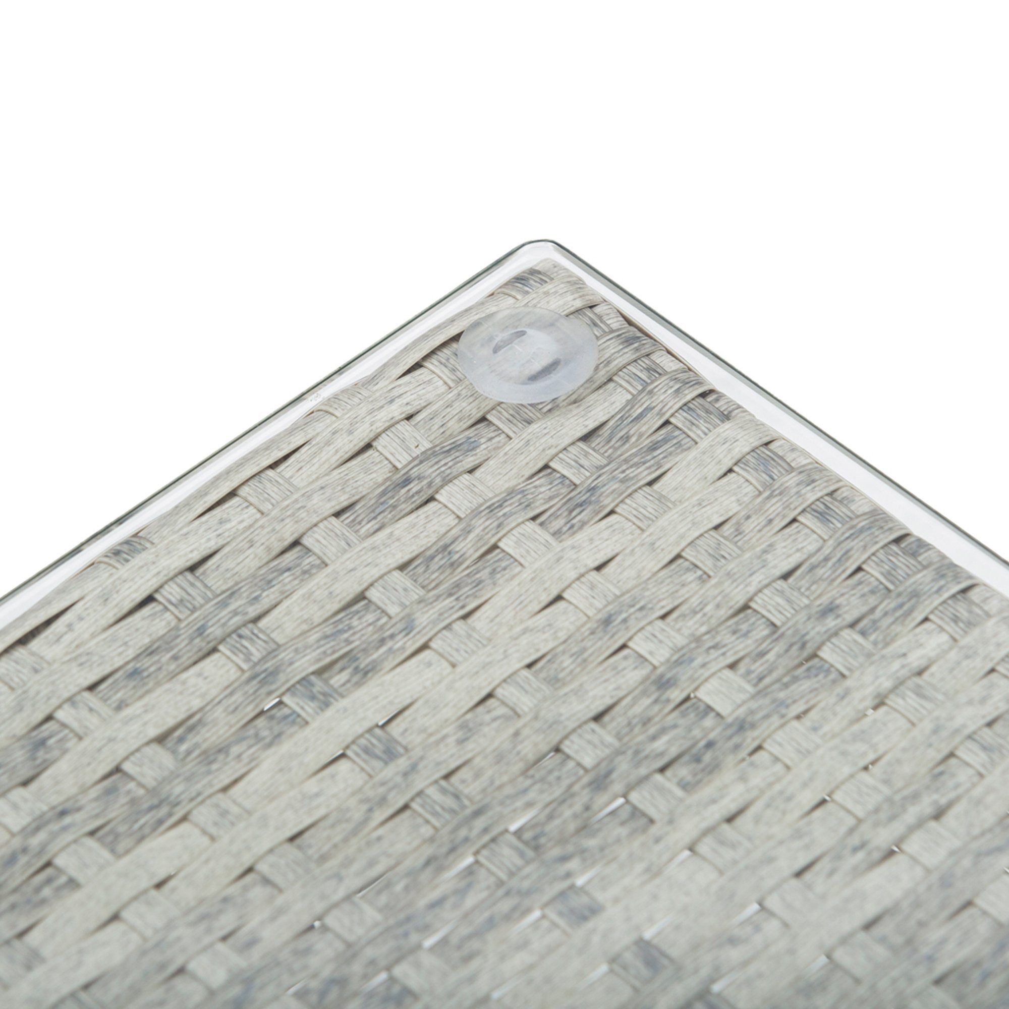 Outsunny Sitzgruppe Polyrattan-Lounge-Set 3-TLG. Couchtisch Beistelltisch, (Gartensofa, 3-tlg., Gartengruppe), Wetterbeständig Grau + Braun 196 x 69 x 59 cm