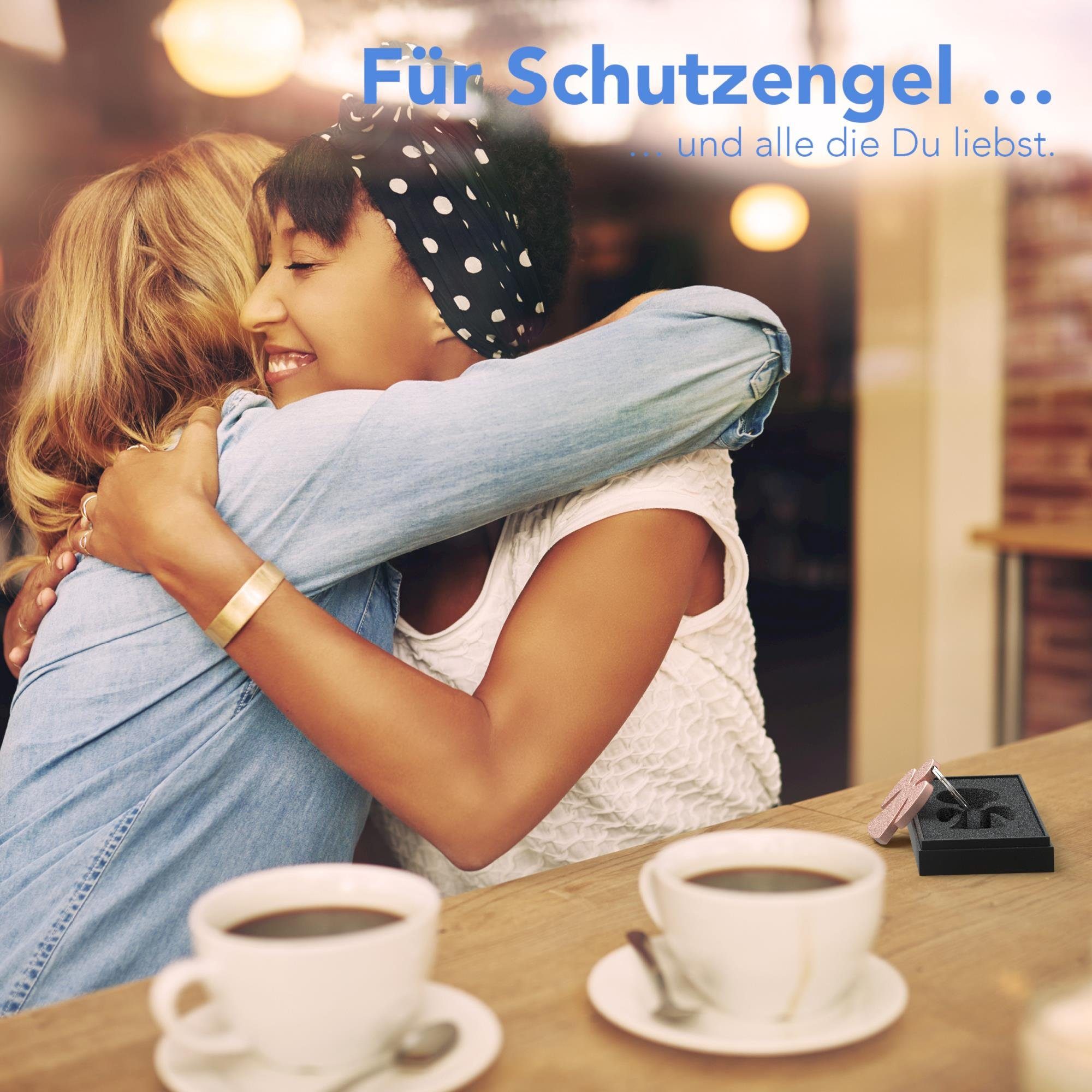 EAZY CASE Schlüsselanhänger Schlüsselanhänger Guardian Angel, Geschenk für Frau Schlüsselanhänger Engel Konfirmation Matt Rosé Gold