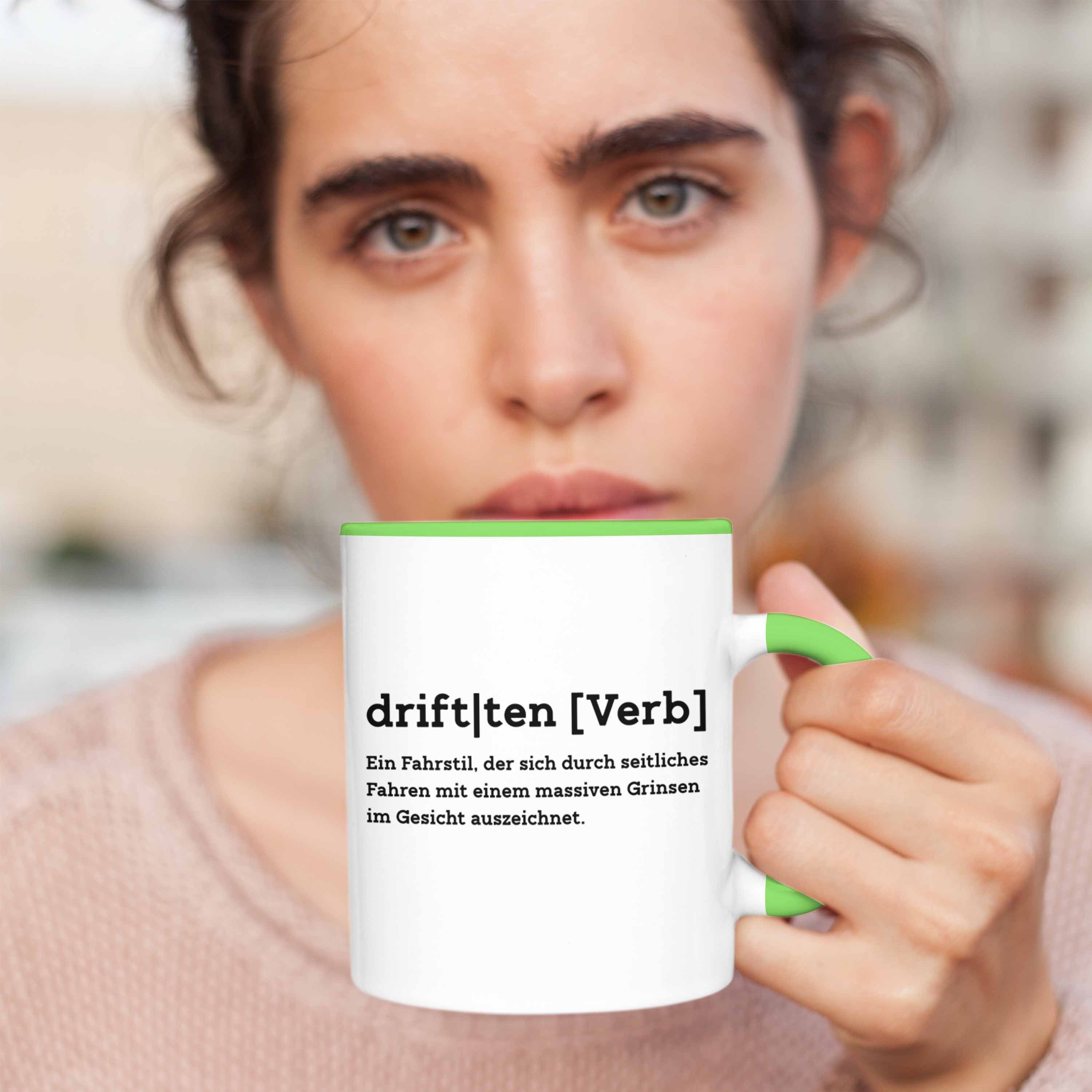 Drift-Enthusiasten Auto Trendation Geschenk für Racing-Fans Tuner Tasse Grün Drifting Tasse