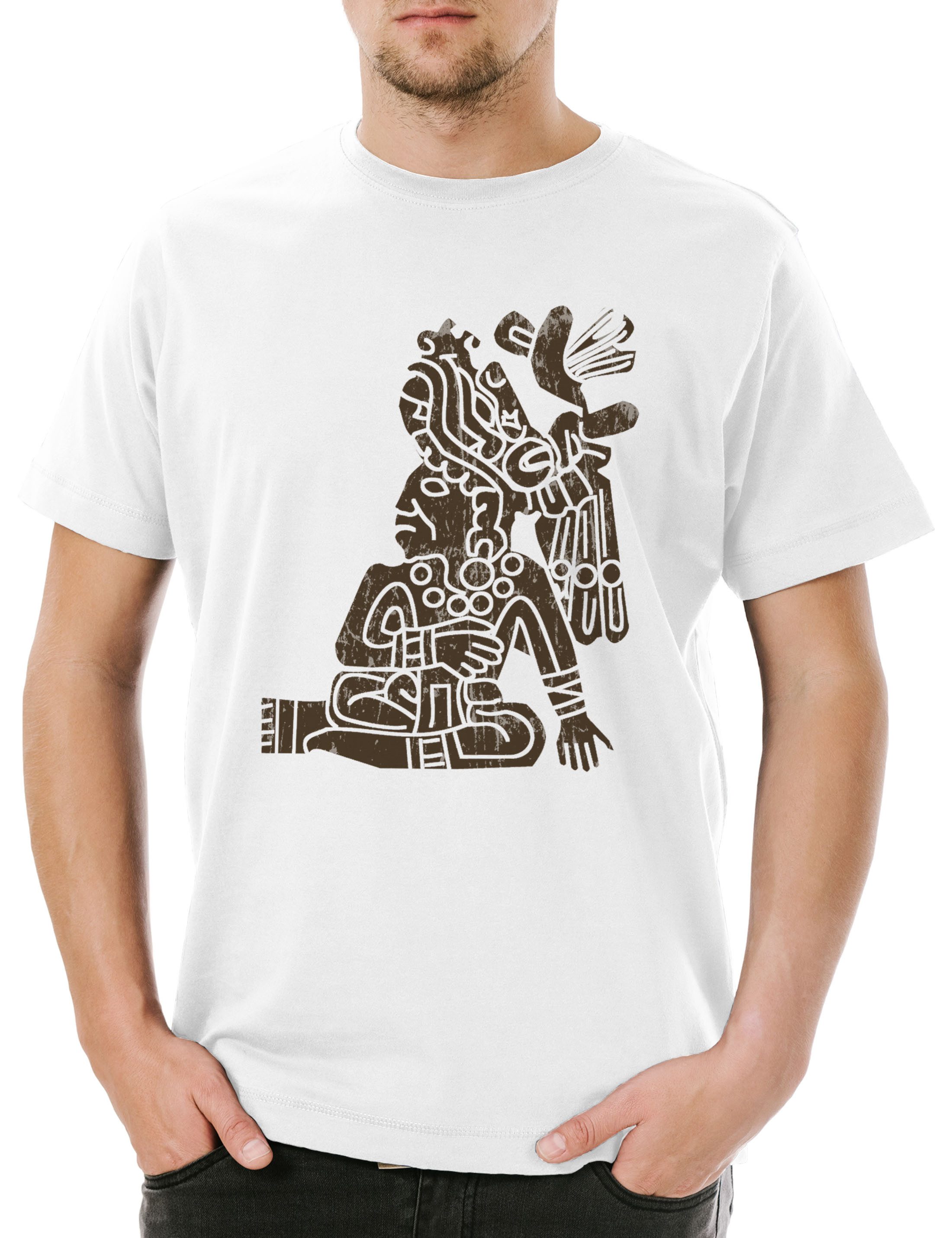 Print-Shirt Aztec Man I Herren T-Shirt Aztecs Azteken Inka Maya Mayans Mayas
