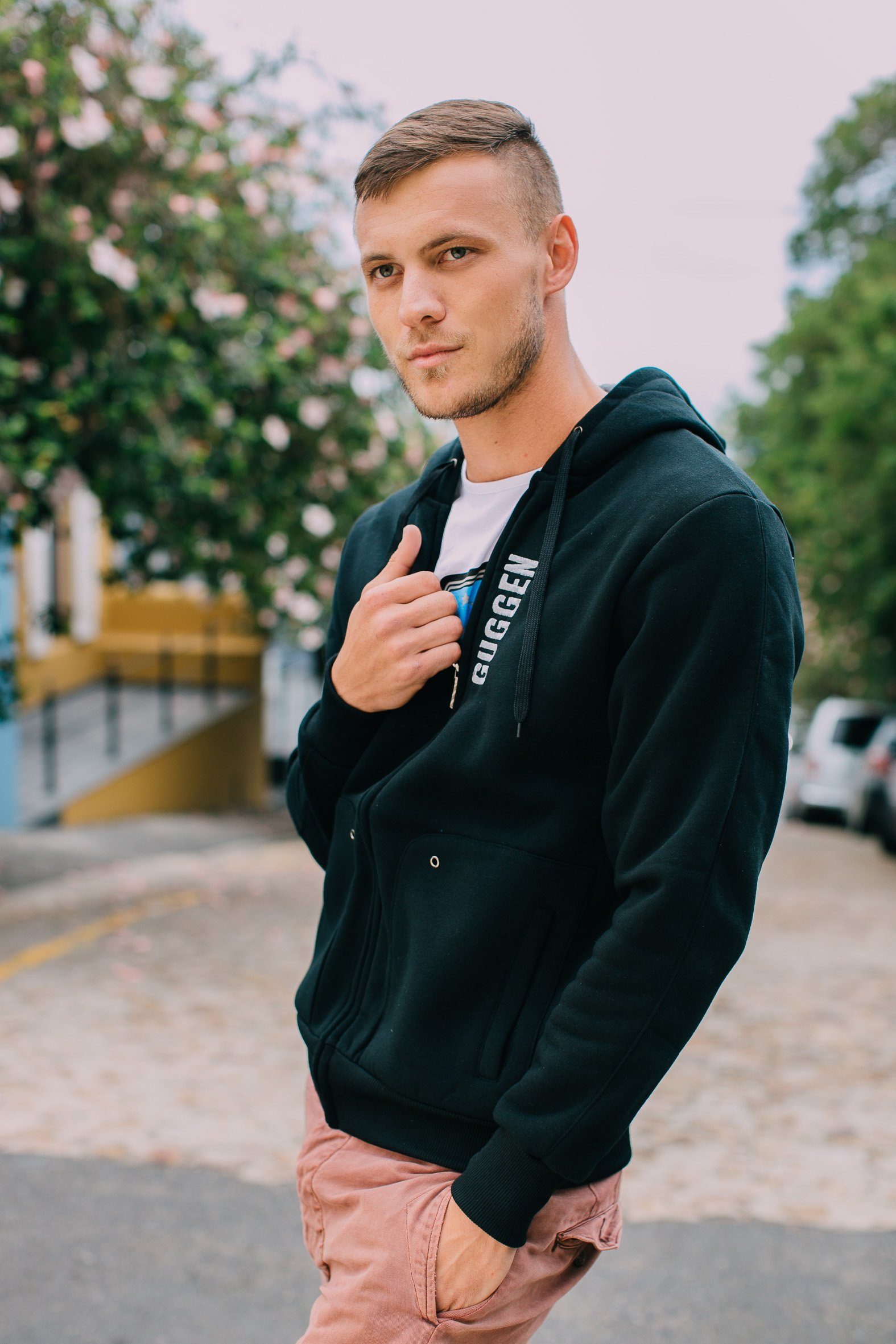 GUGGEN Mountain Hoodie Herren Hoodie Pullover mit Kapuze und Fleece Hoodie-1862 Fleece GUGGEN Logo