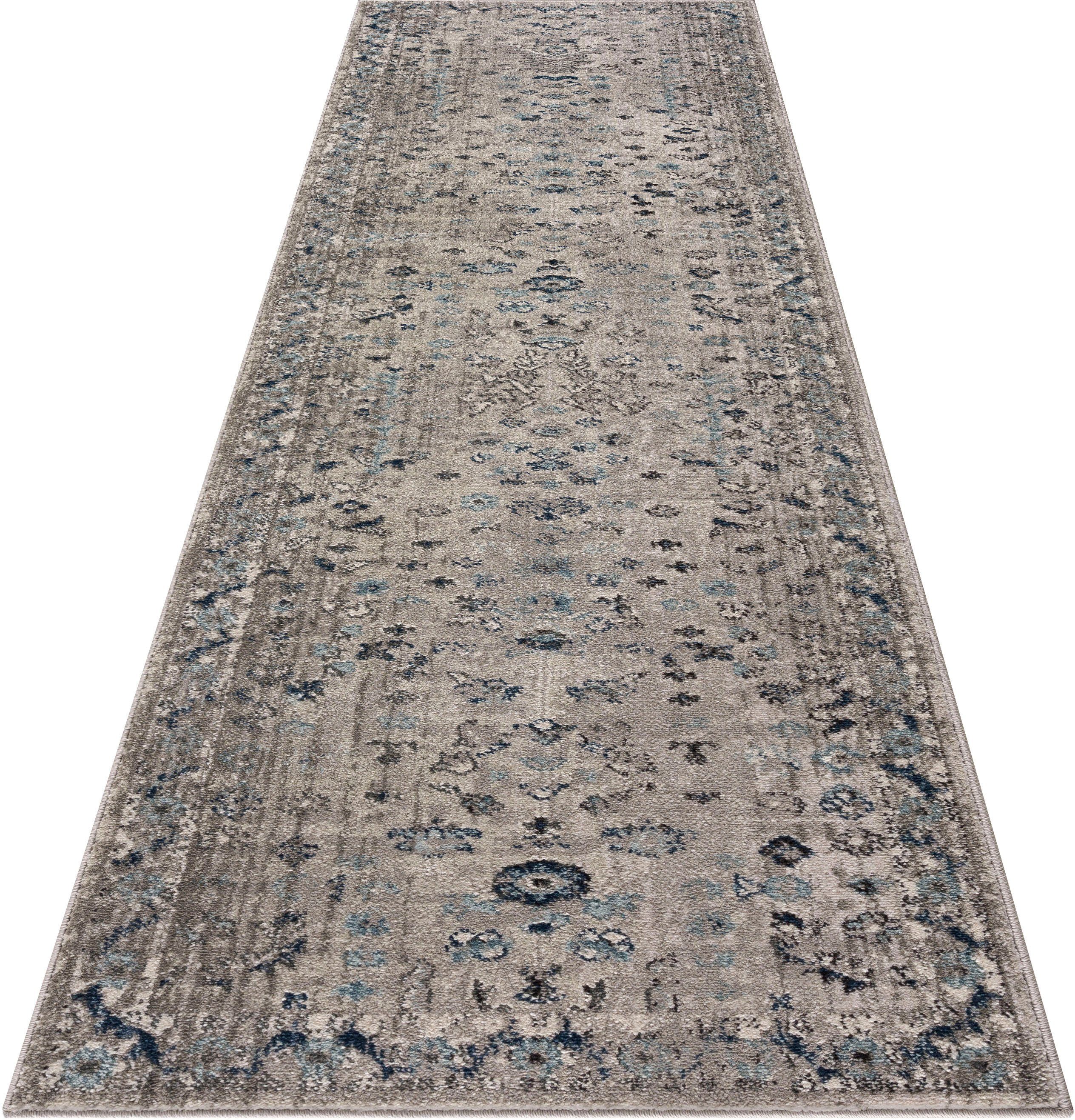 Läufer Clovis, Home affaire, rechteckig, Höhe: 11 mm, Teppich im Orient-Design, mit Bordüre, Vintage grau