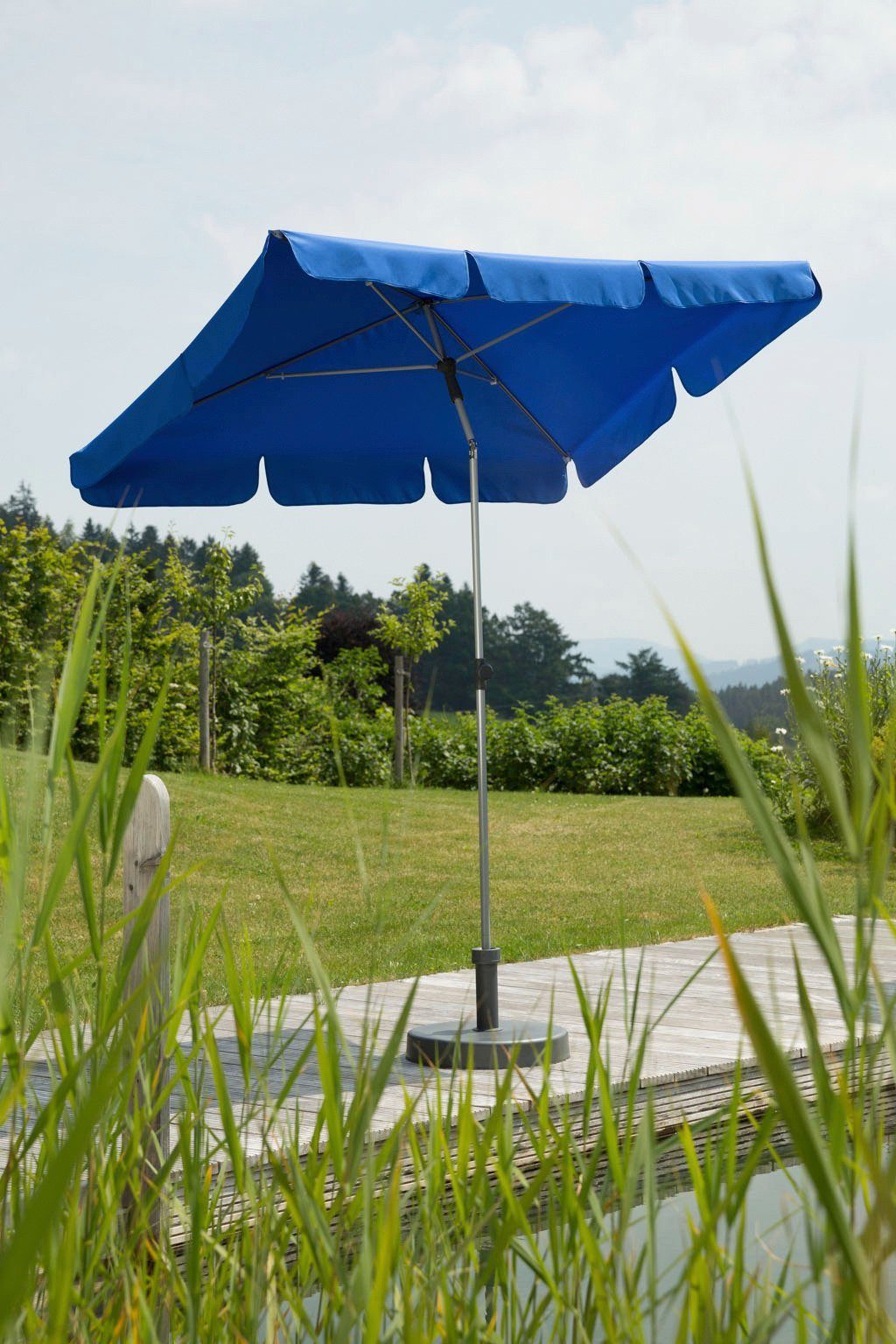Schneider Balkonschirme Locarno 180 cmx 120 cm Royalblau mit Push-Up Mechan günstig online kaufen