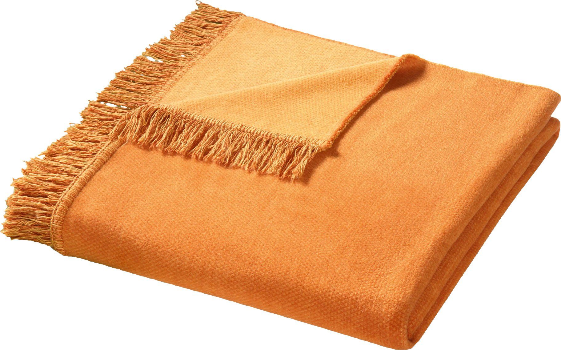 Wohndecke Capri, Biederlack, mit Fransen, Kuscheldecke günstig online kaufen